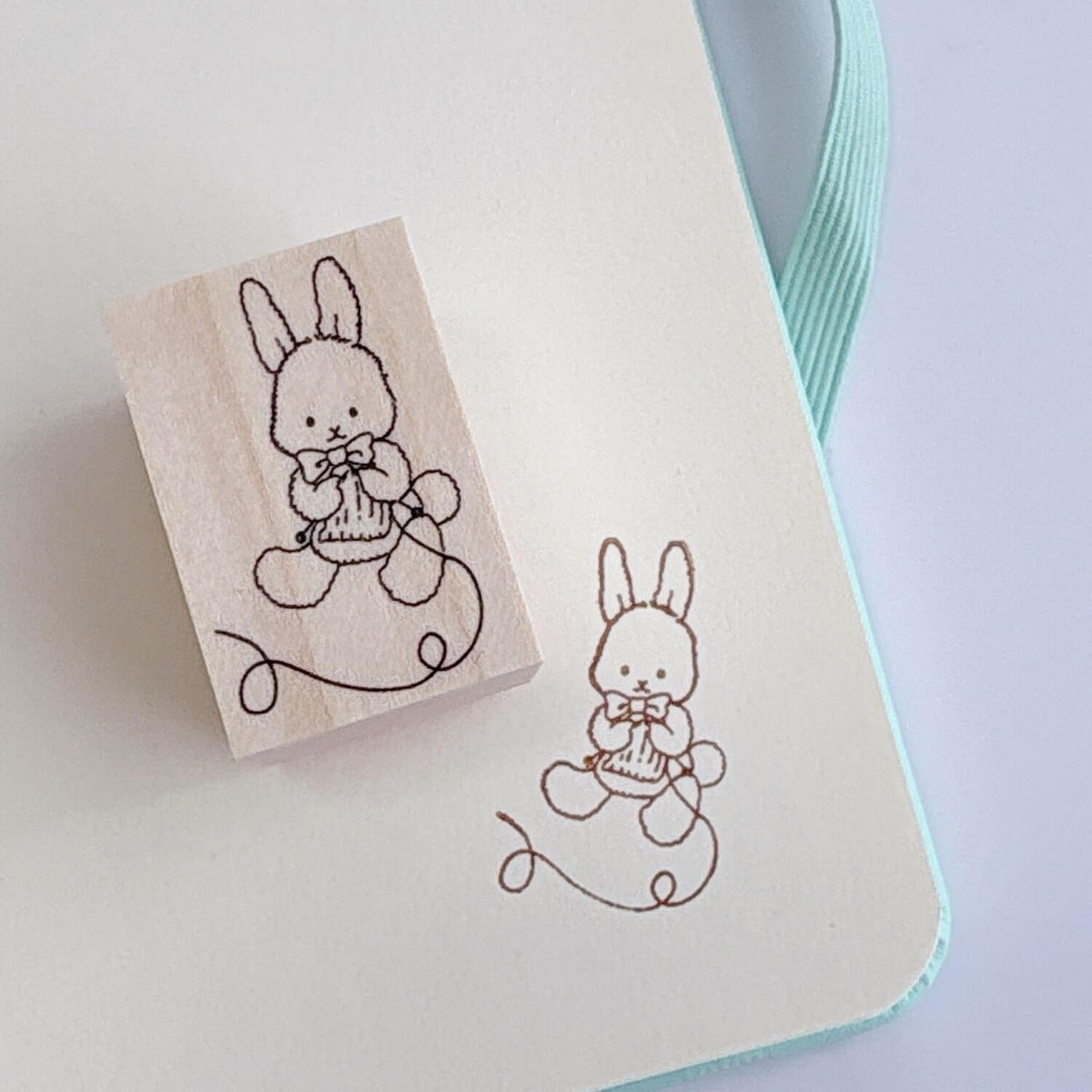 Happy Seed Stamp – Knitting Plush Rabbit