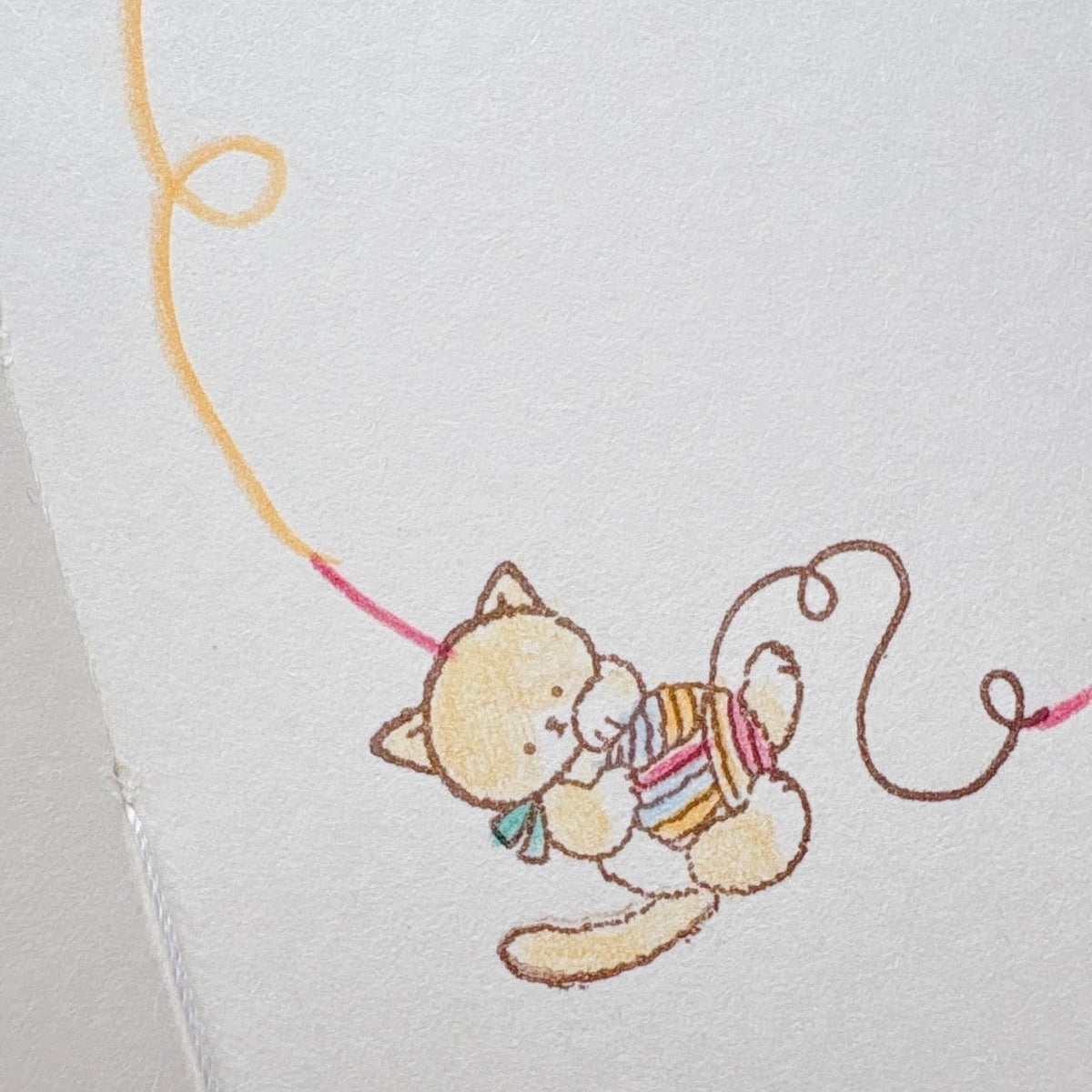 Happy Seed Stamp – Plush Cat with Yarn