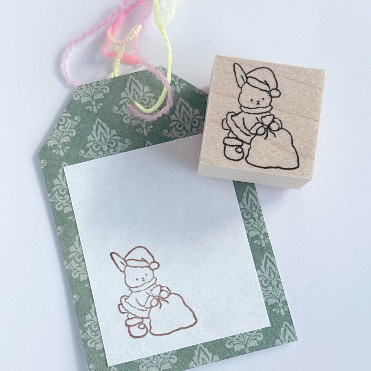 Happy Seed Stamp – Santa Plush Rabbit