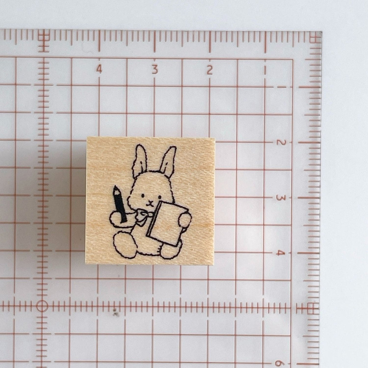 Happy Seed Stamp – Study Time Plush Rabbit