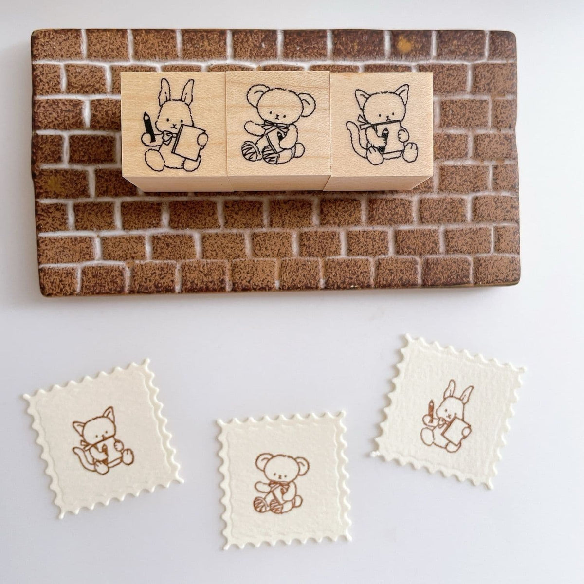 Happy Seed Stamp – Study Time Plush Rabbit