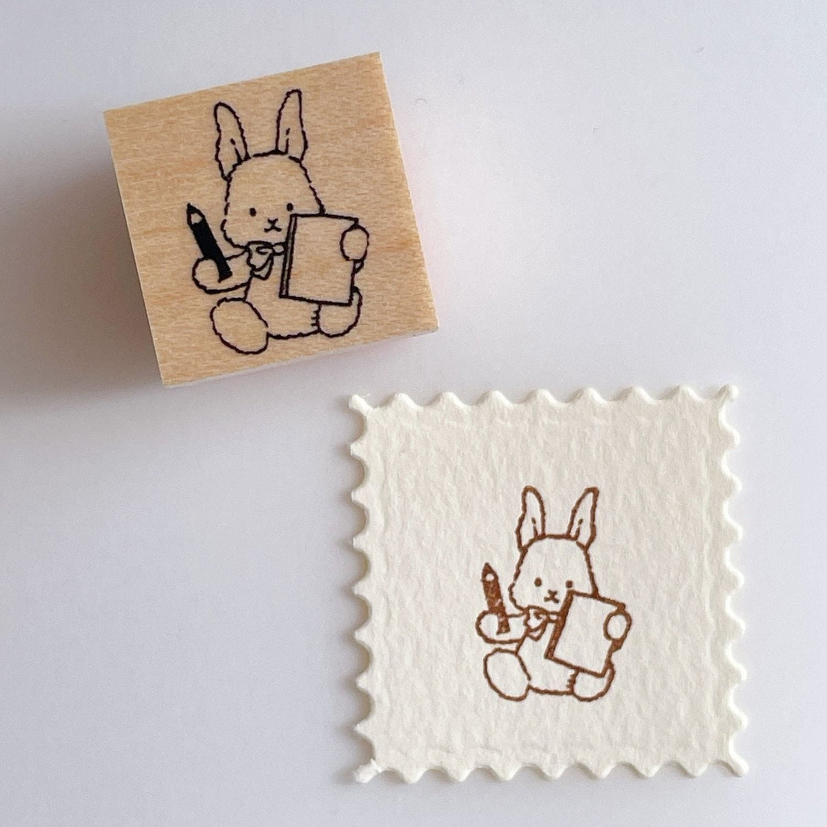 Happy Seed Stamp – Study Time Plush Rabbit