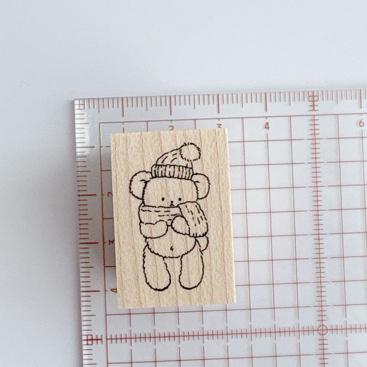 Happy Seed Stamp – Teddy Bear in Knitwear