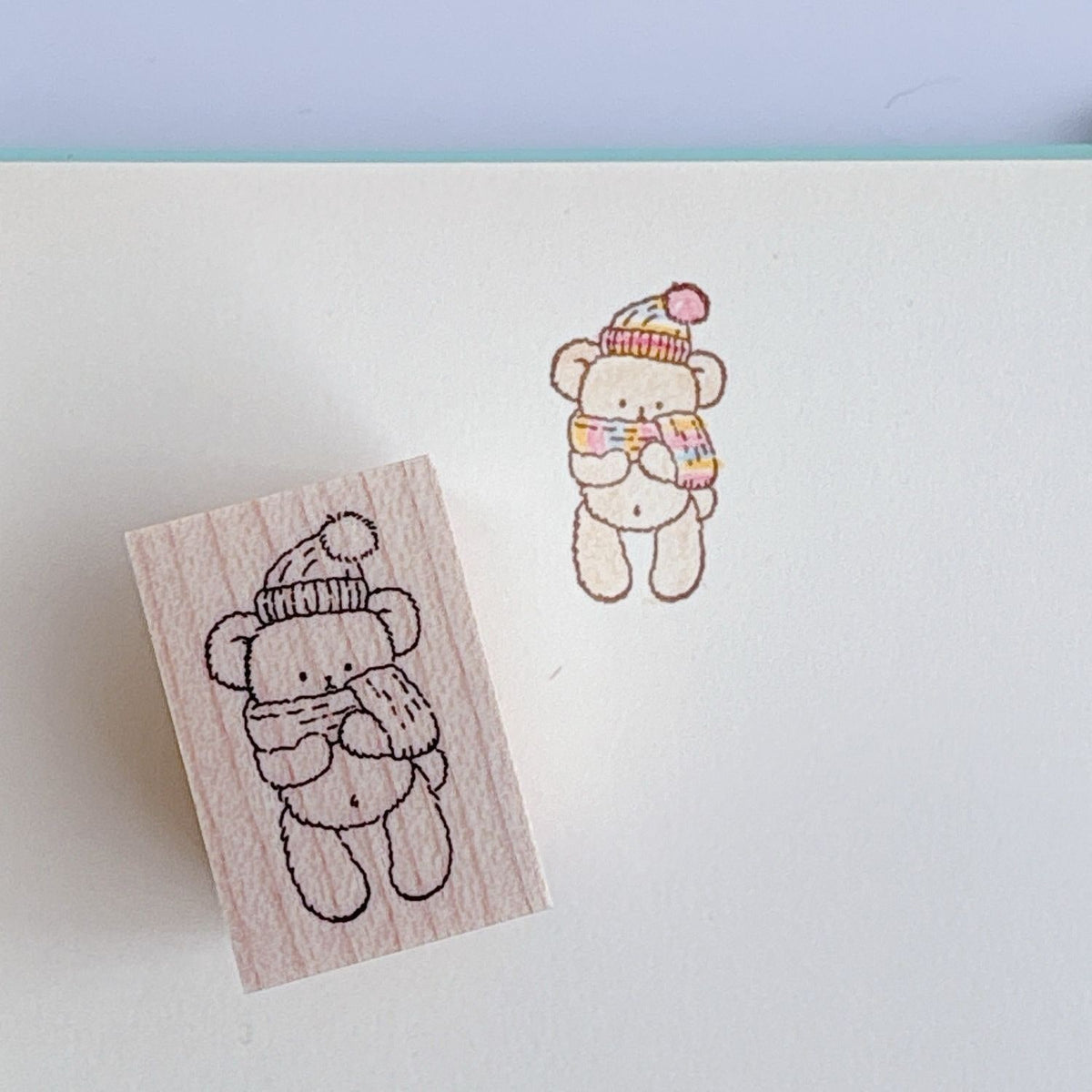 Happy Seed Stamp – Teddy Bear in Knitwear