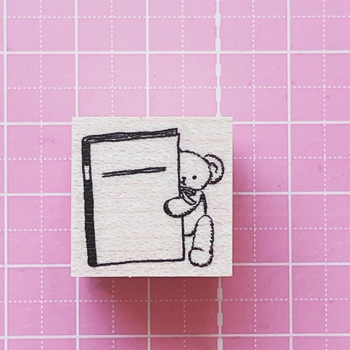 Happy Seed Stamp – Teddy Bear with Notebook