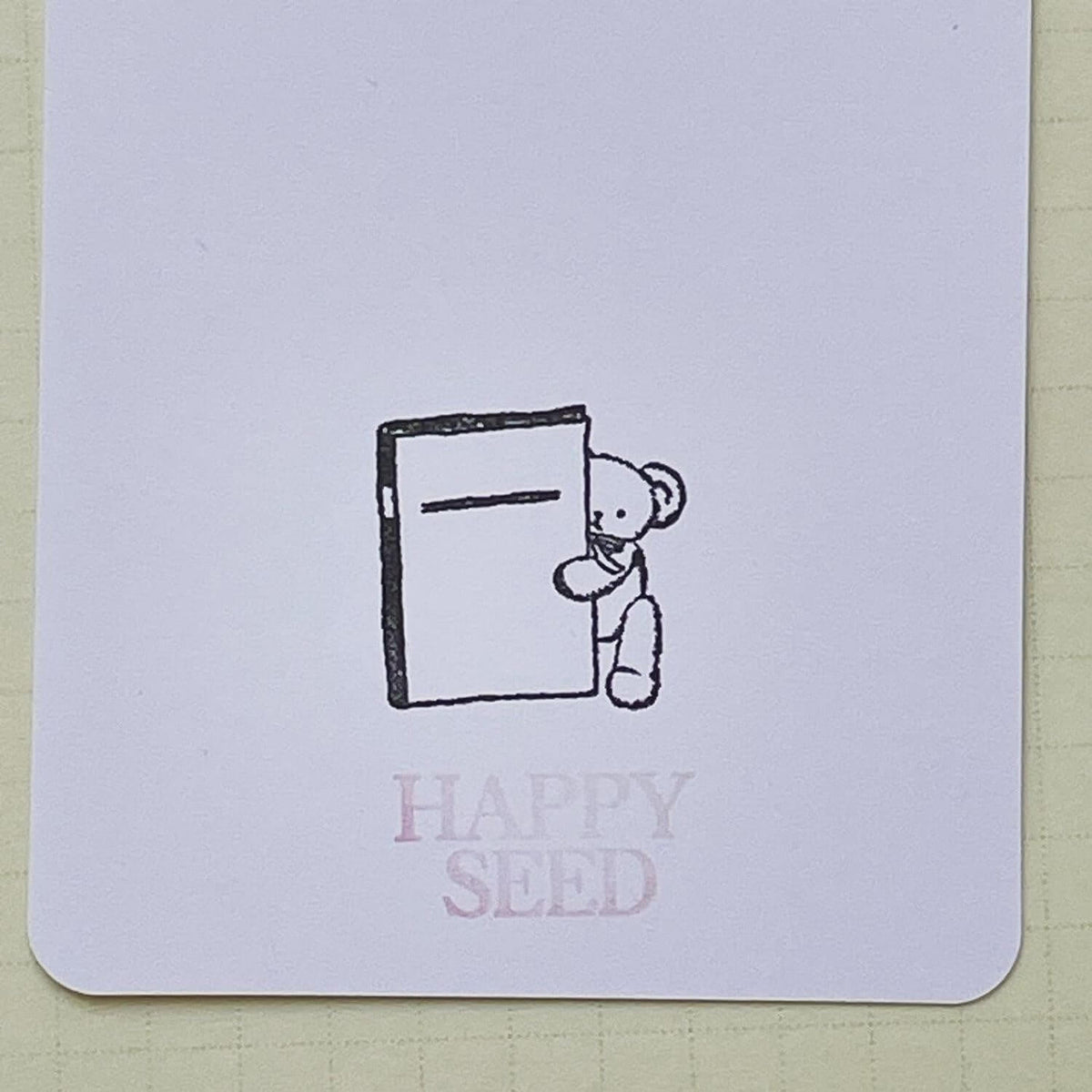 Happy Seed Stamp – Teddy Bear with Notebook