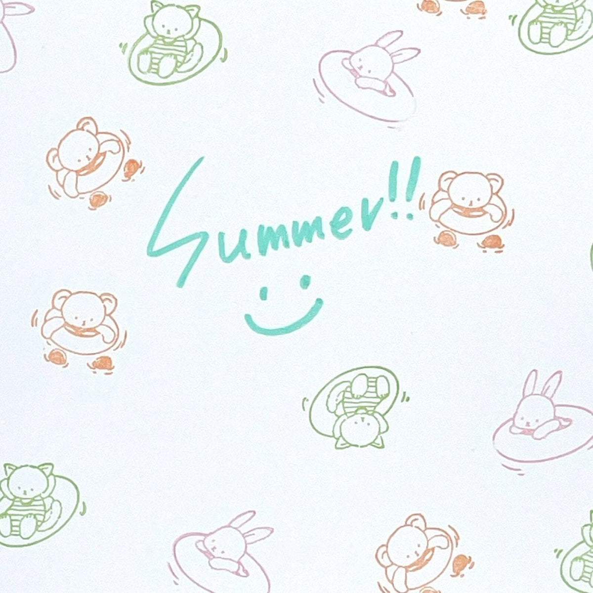 Happy Seed Stamp – Teddy Bear with Swim Ring