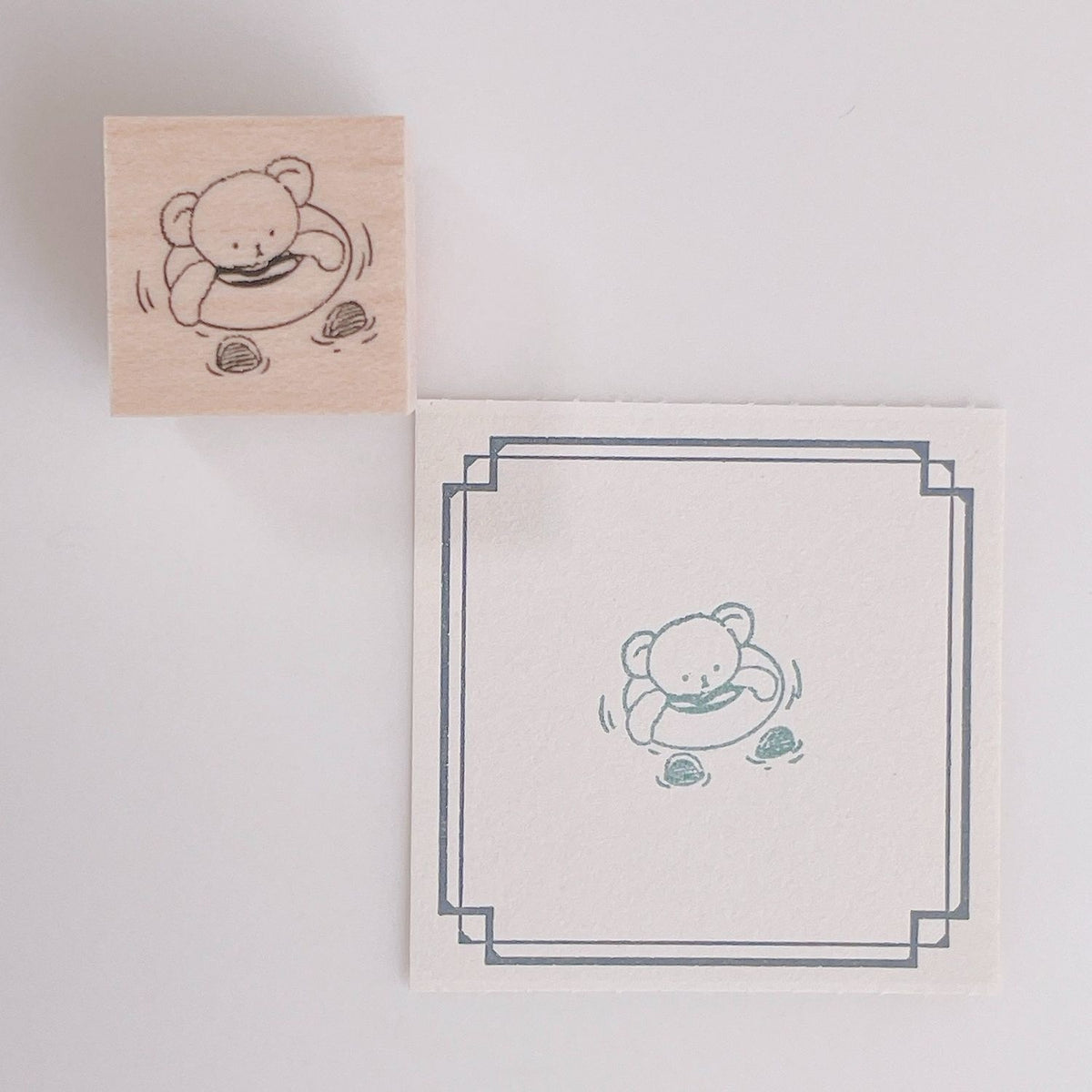Happy Seed Stamp – Teddy Bear with Swim Ring