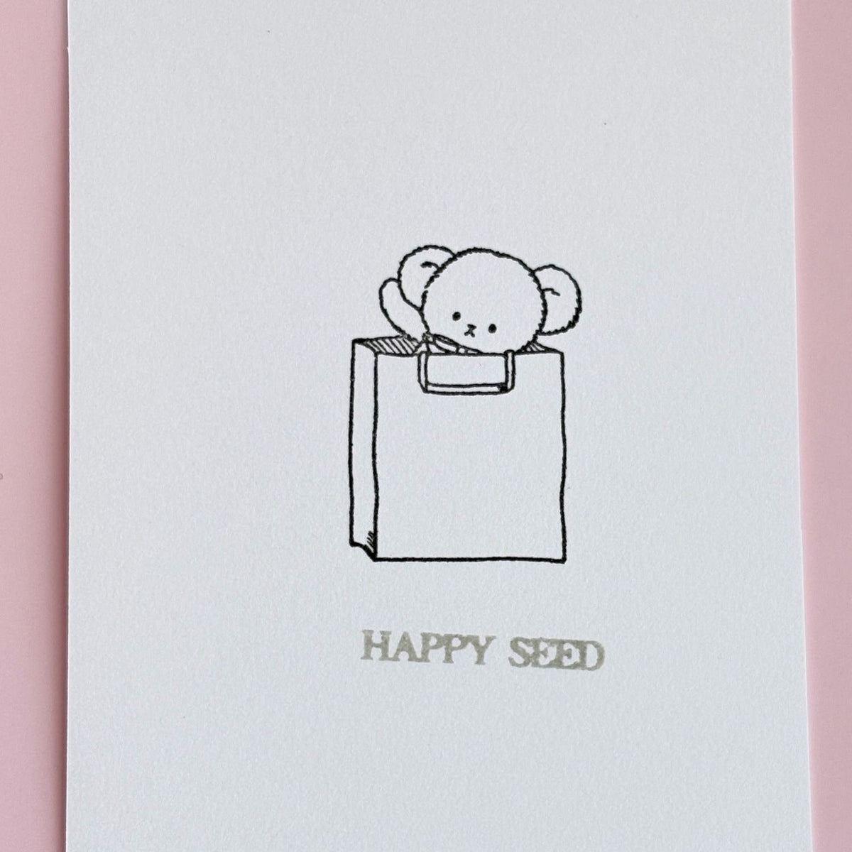 Happy Seed Stamp – nono the Bear in a Paper Bag