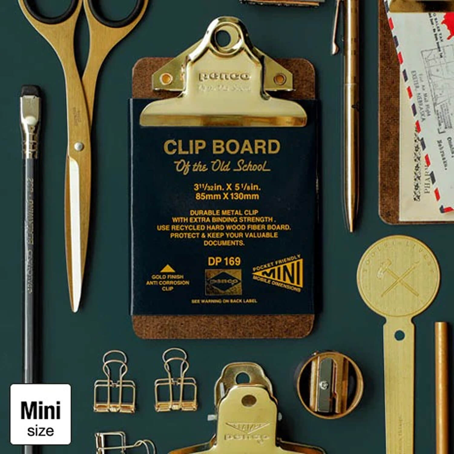 Hightide Penco Old School Clipboard - Mini - Gold Clip