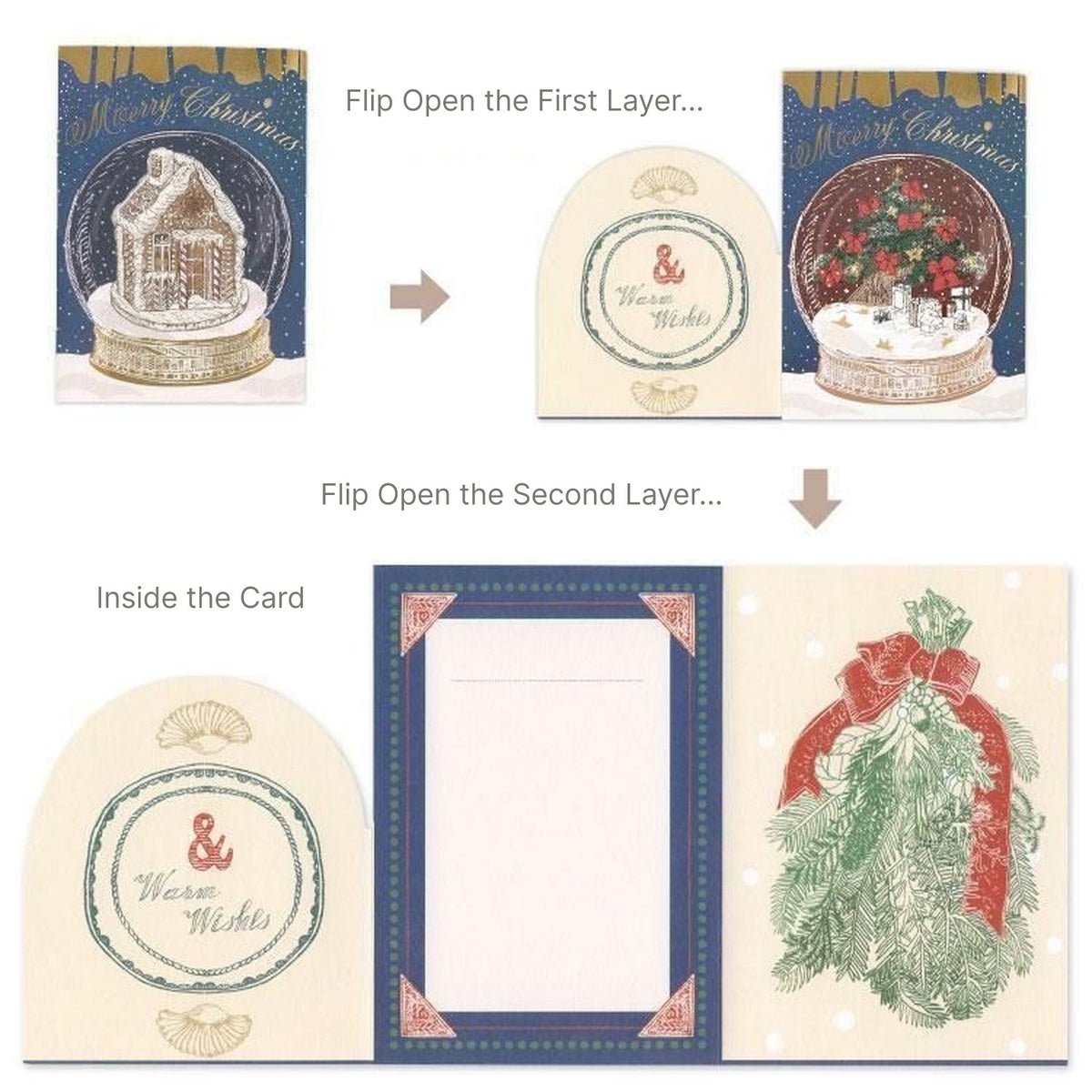 Inoue Aya Christmas Trifold Card – Snow Globe