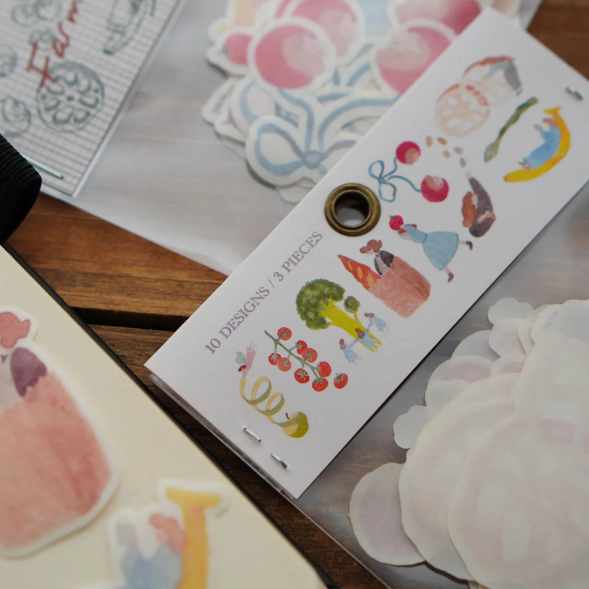 Ivy Snow Washi Die-Cut Sticker Pack – Farmer’s Market