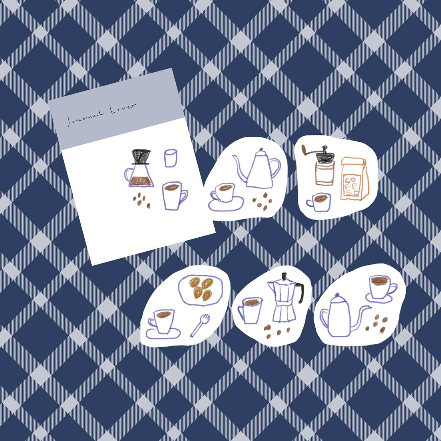Journal Lover Flake Stickers – Let’s Drink Coffee Again Today