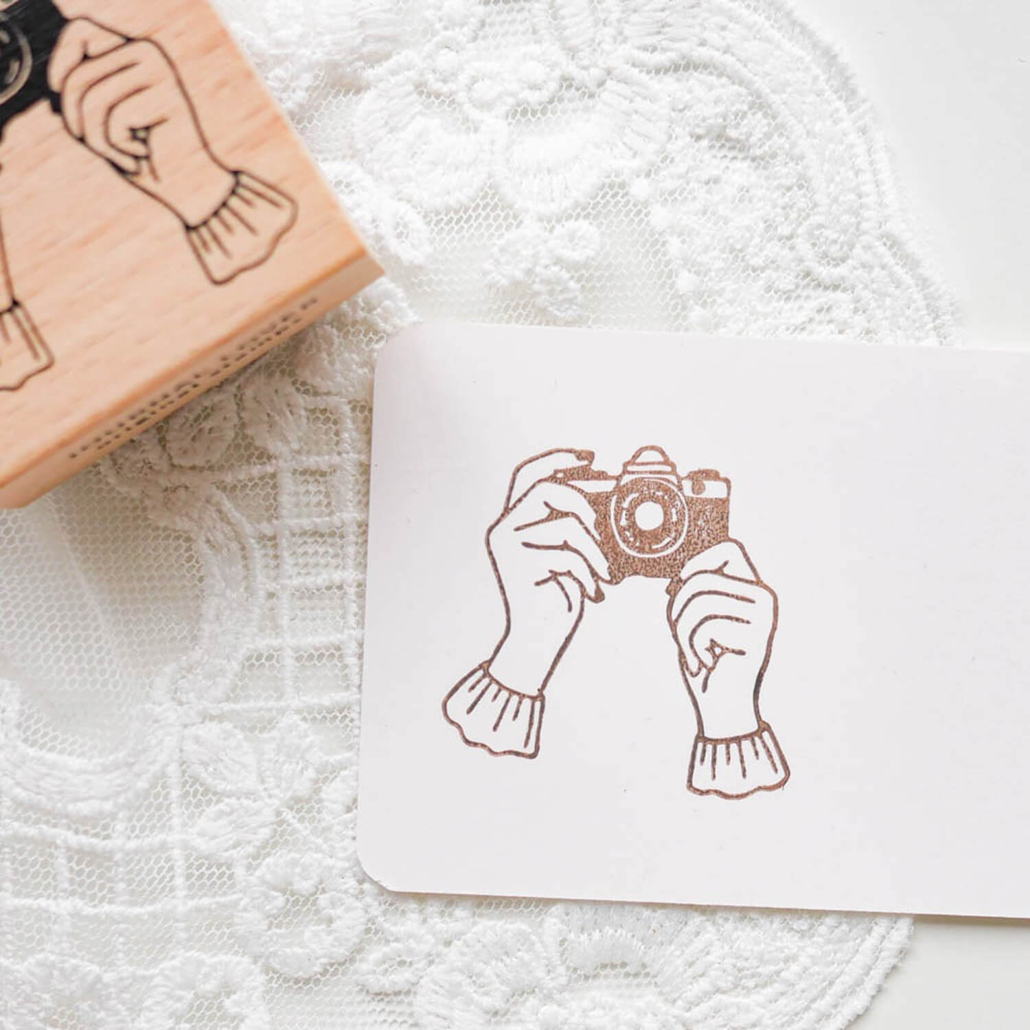 Journal Lover Rubber Stamp – Hand Holding a Camera