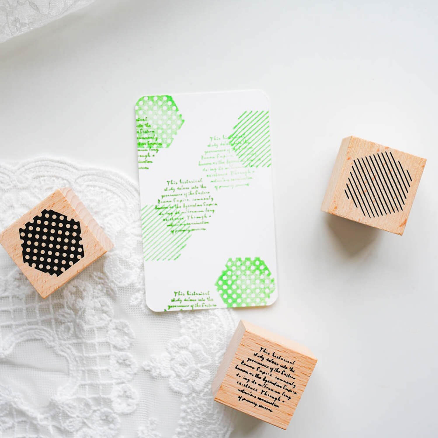 Journal Lover Rubber Stamp – Handwritten Library Hexagon