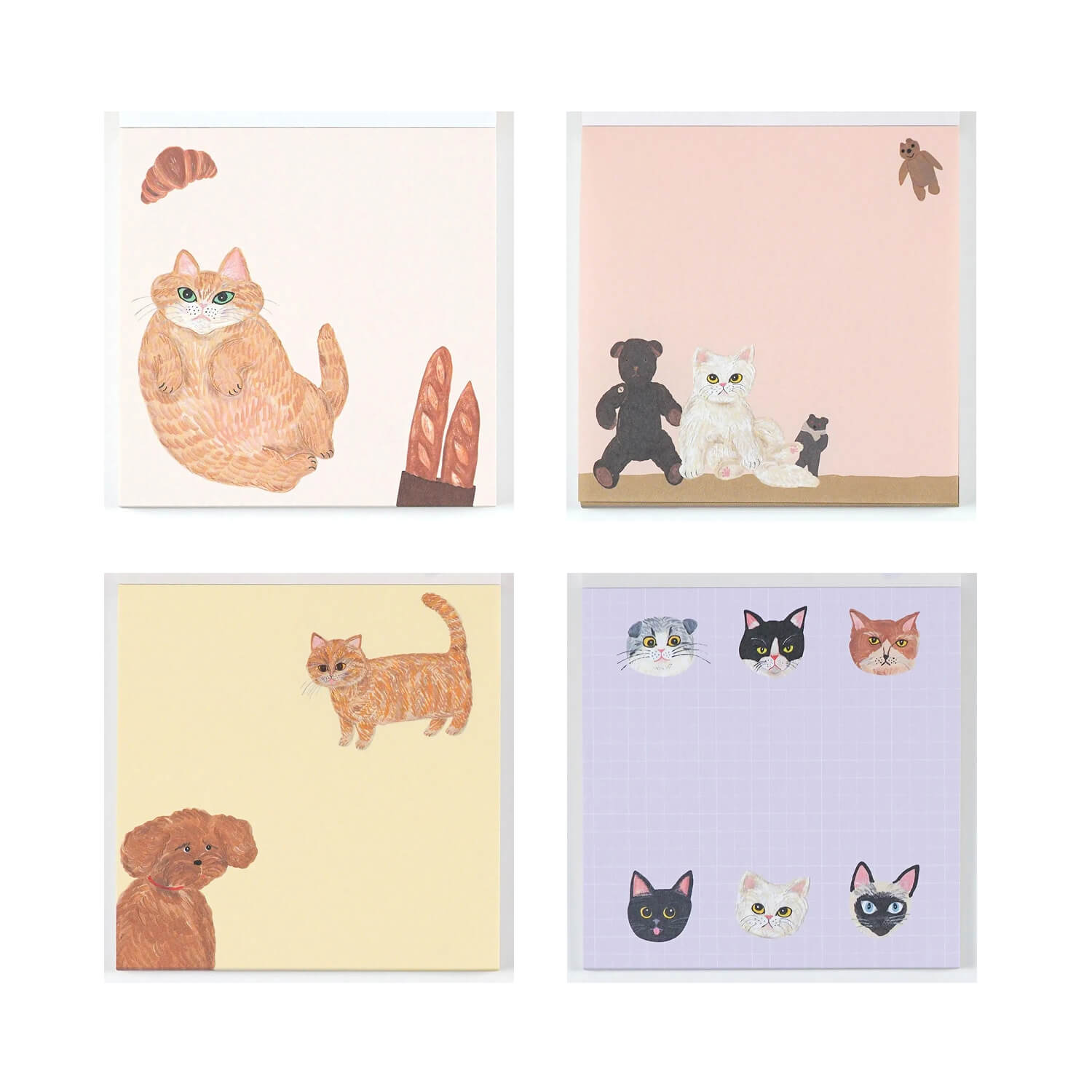 Kahoko Sodeyama Cat and Square Memo – Beige