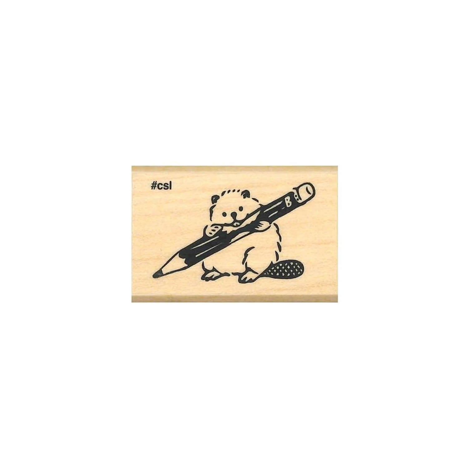 Kodomo no Kao I Love Stamp – Beaver with Pencil