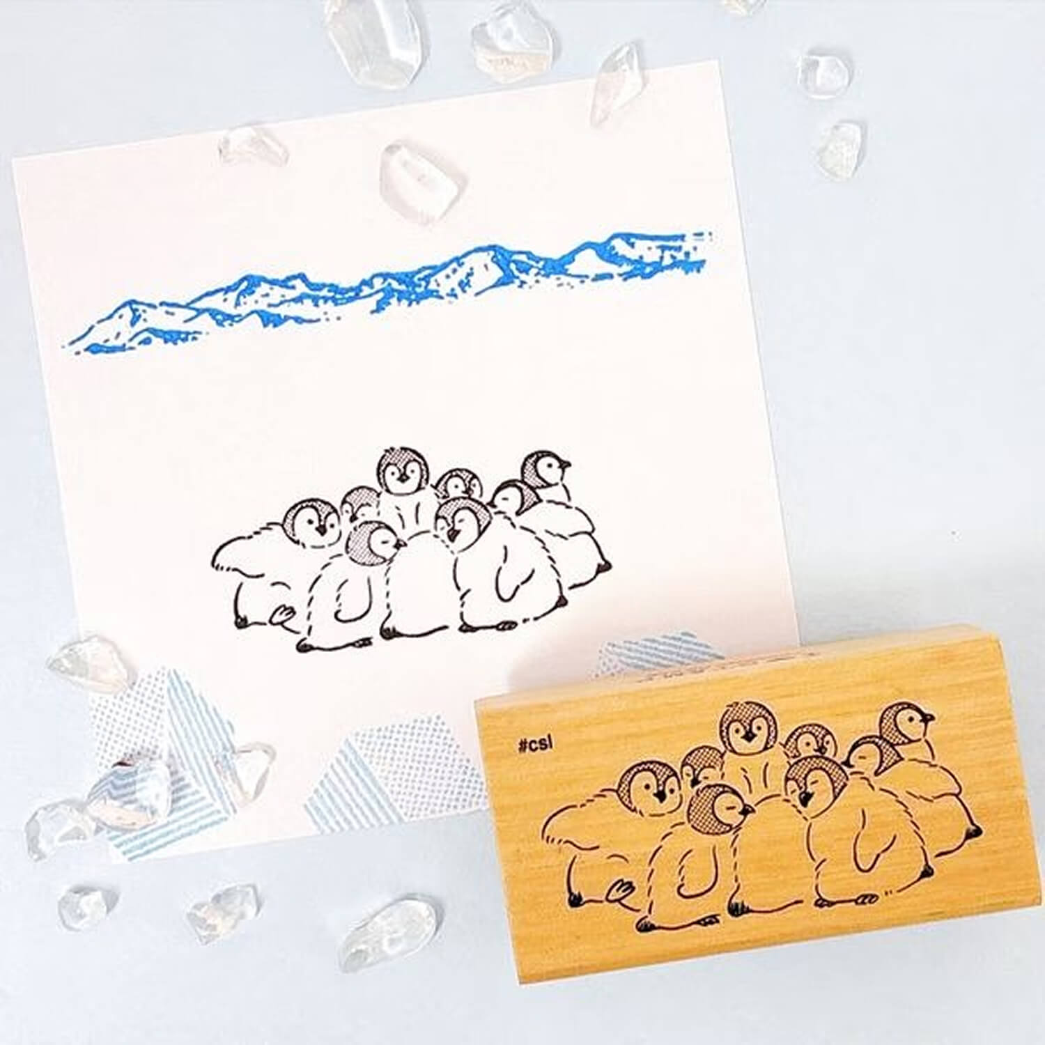 Kodomoo Kao I Love Stamp – Snuggled Penguins