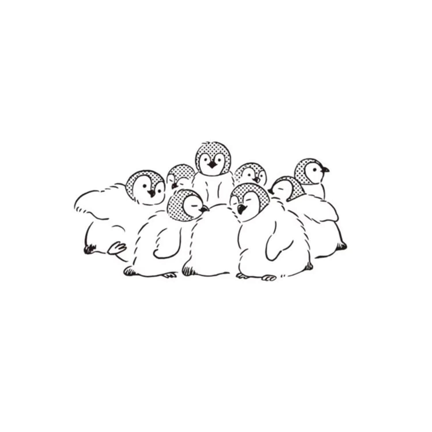 Kodomoo Kao I Love Stamp – Snuggled Penguins