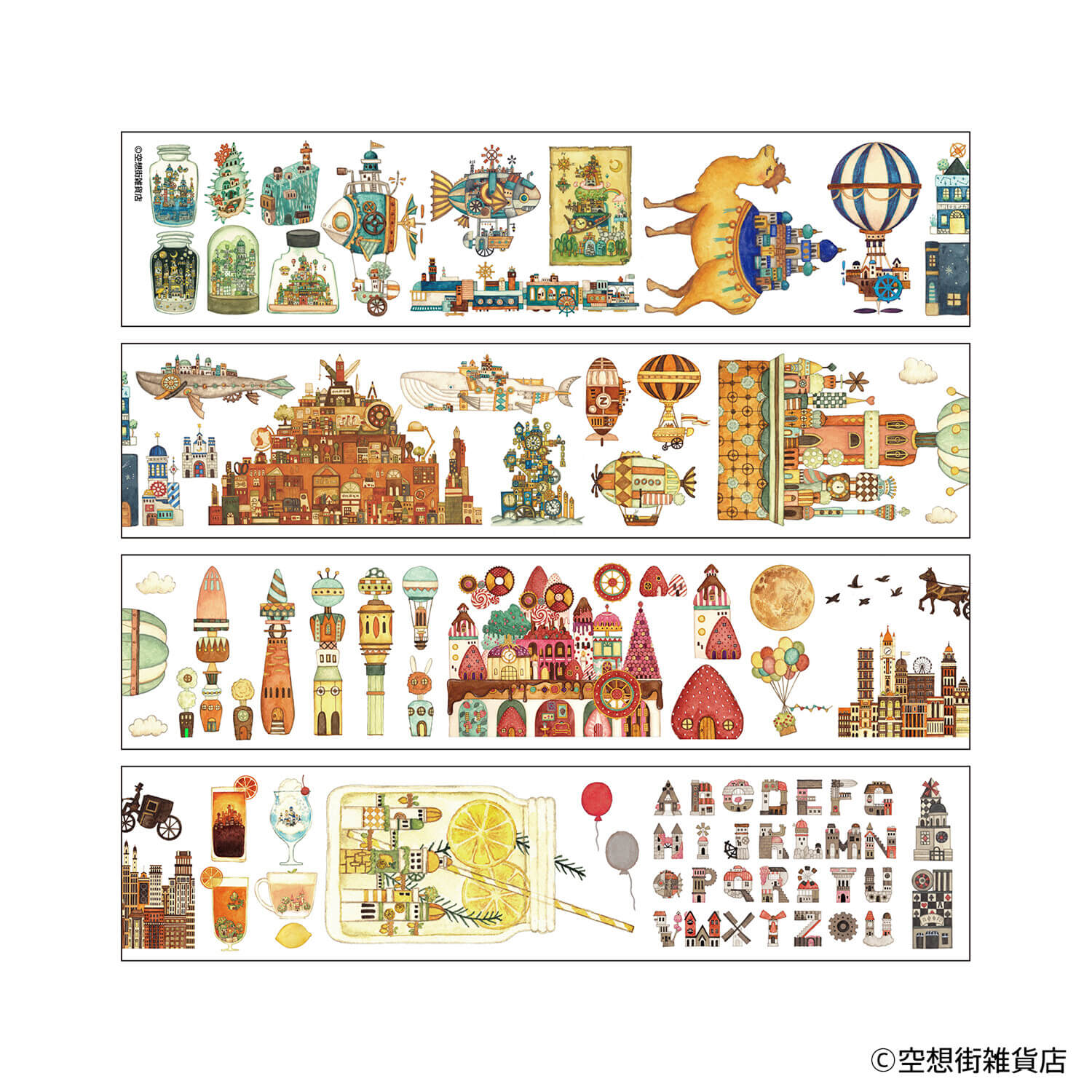 Komamono Lab x Imaginary Town General Store Clear Roll Sticker