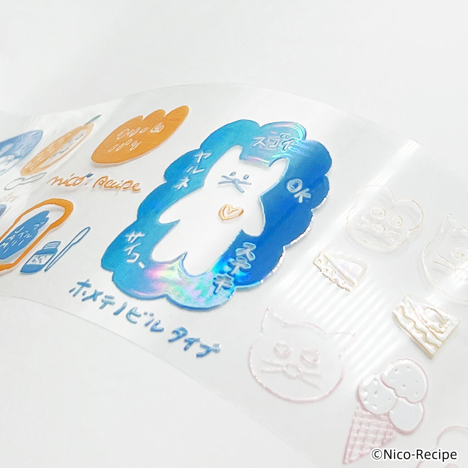 Komamono Lab x Nico-Recipe Clear Roll Sticker