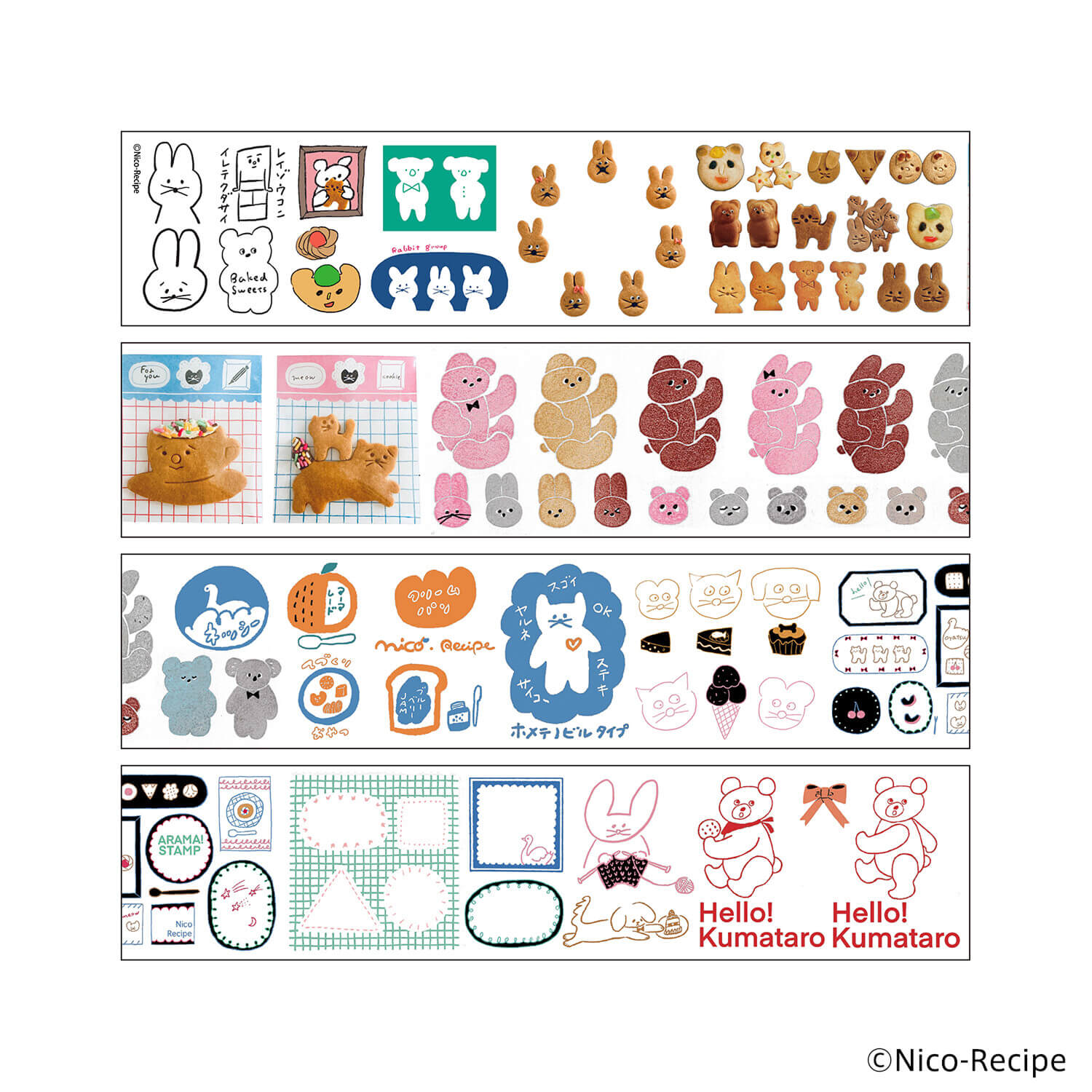 Komamono Lab x Nico-Recipe Clear Roll Sticker