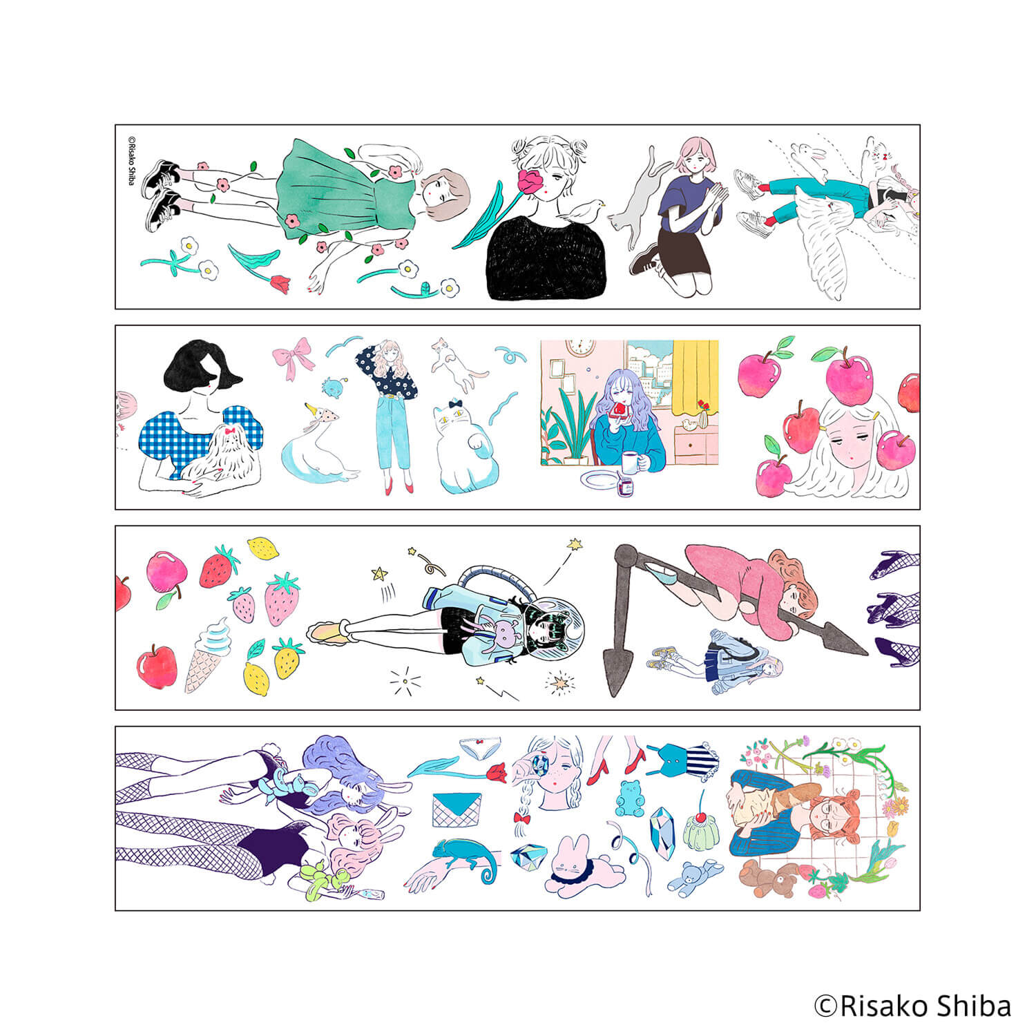 Komamono Lab x Risako Shiba Clear Roll Sticker