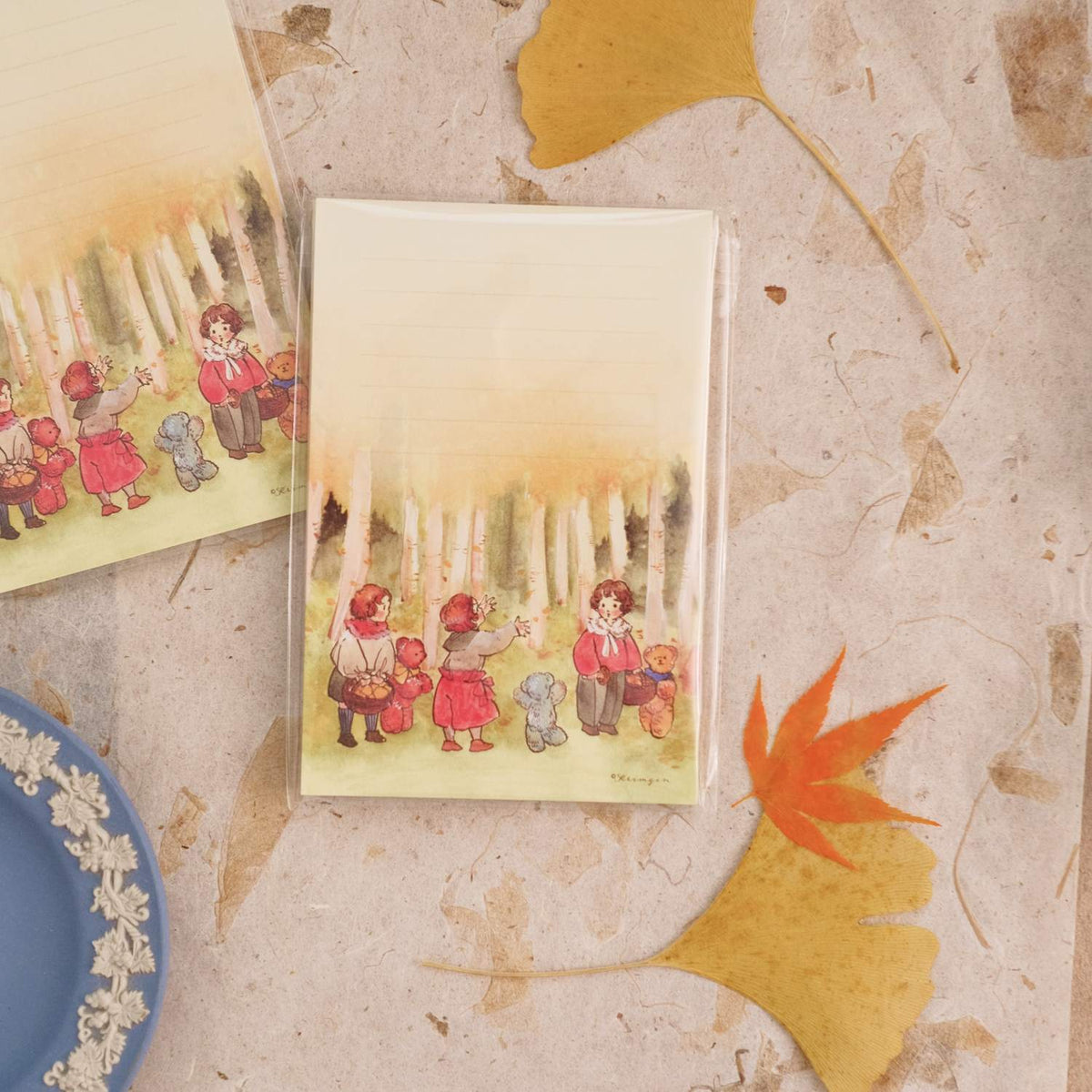 Krimgen Memo Pad - Three Kids in Autumn Woods