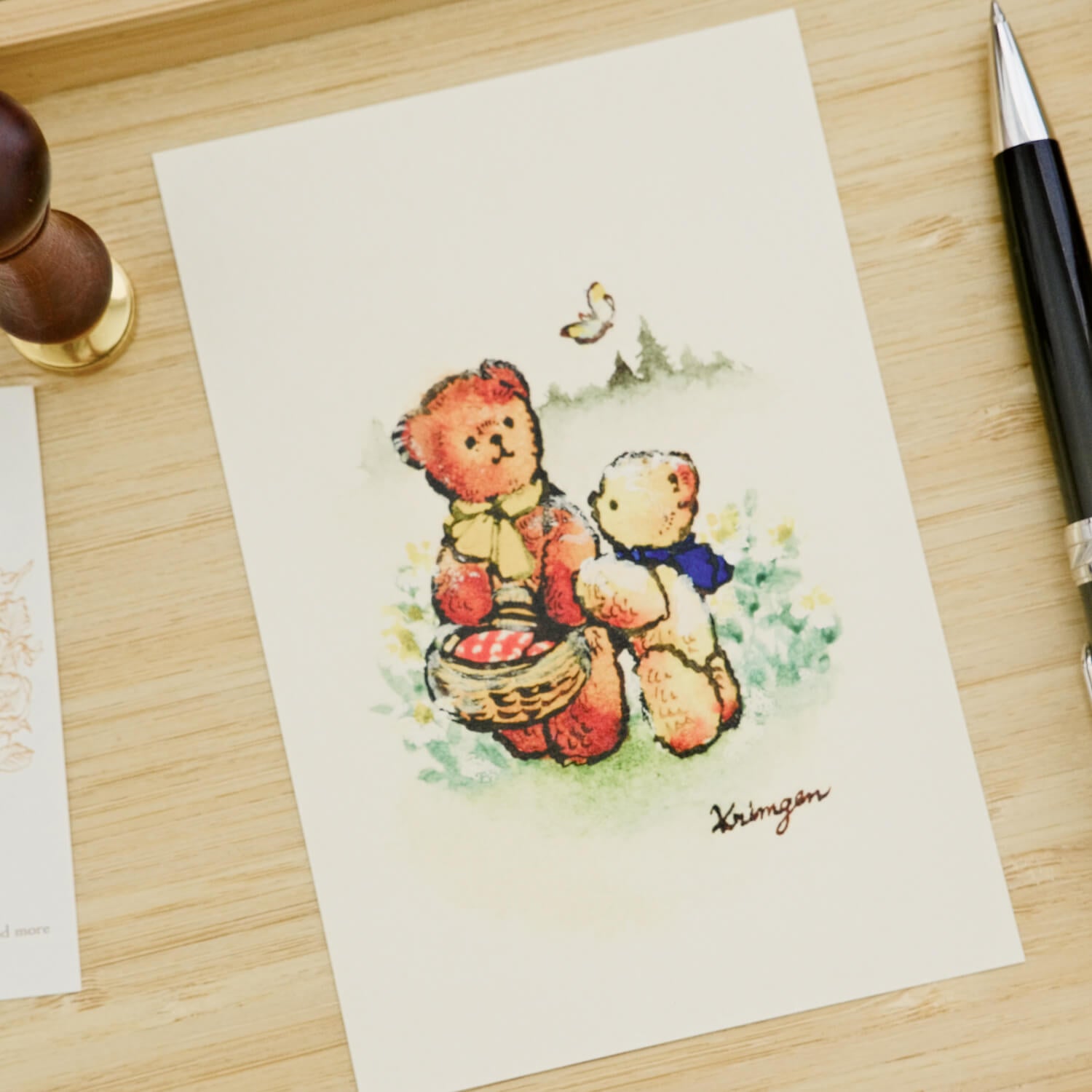 Krimgen Postcard – Interested in the Butterfly