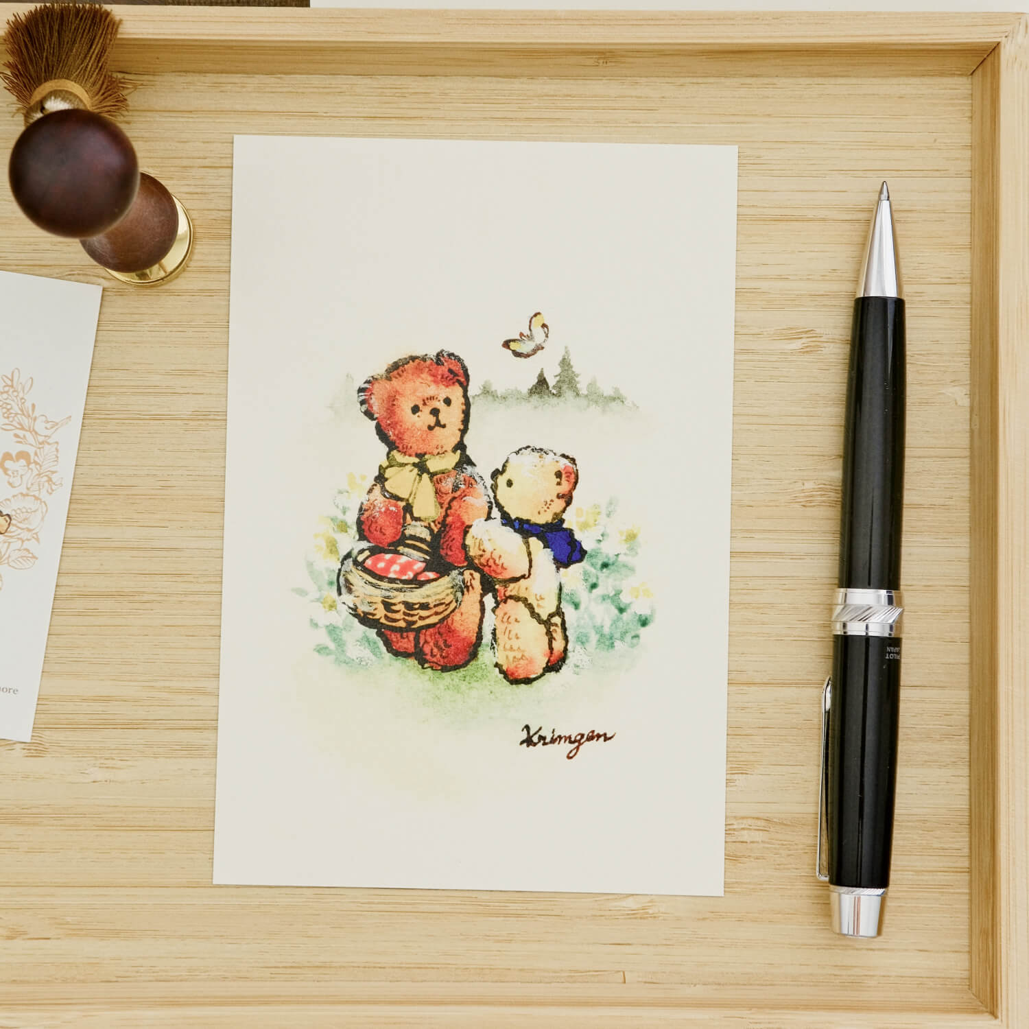Krimgen Postcard – Interested in the Butterfly