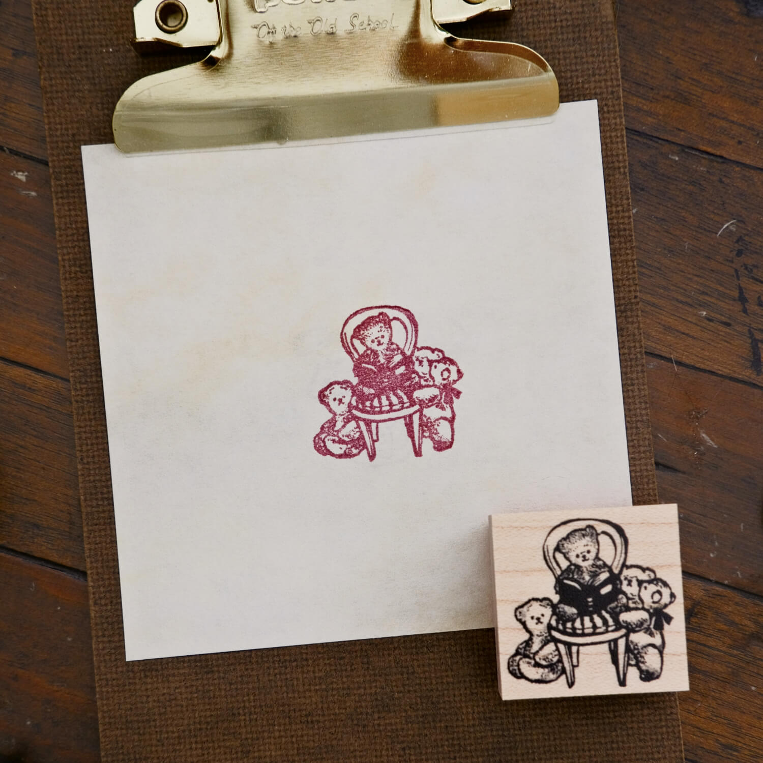 Krimgen Stamp – Bear Reading a Book to Bears