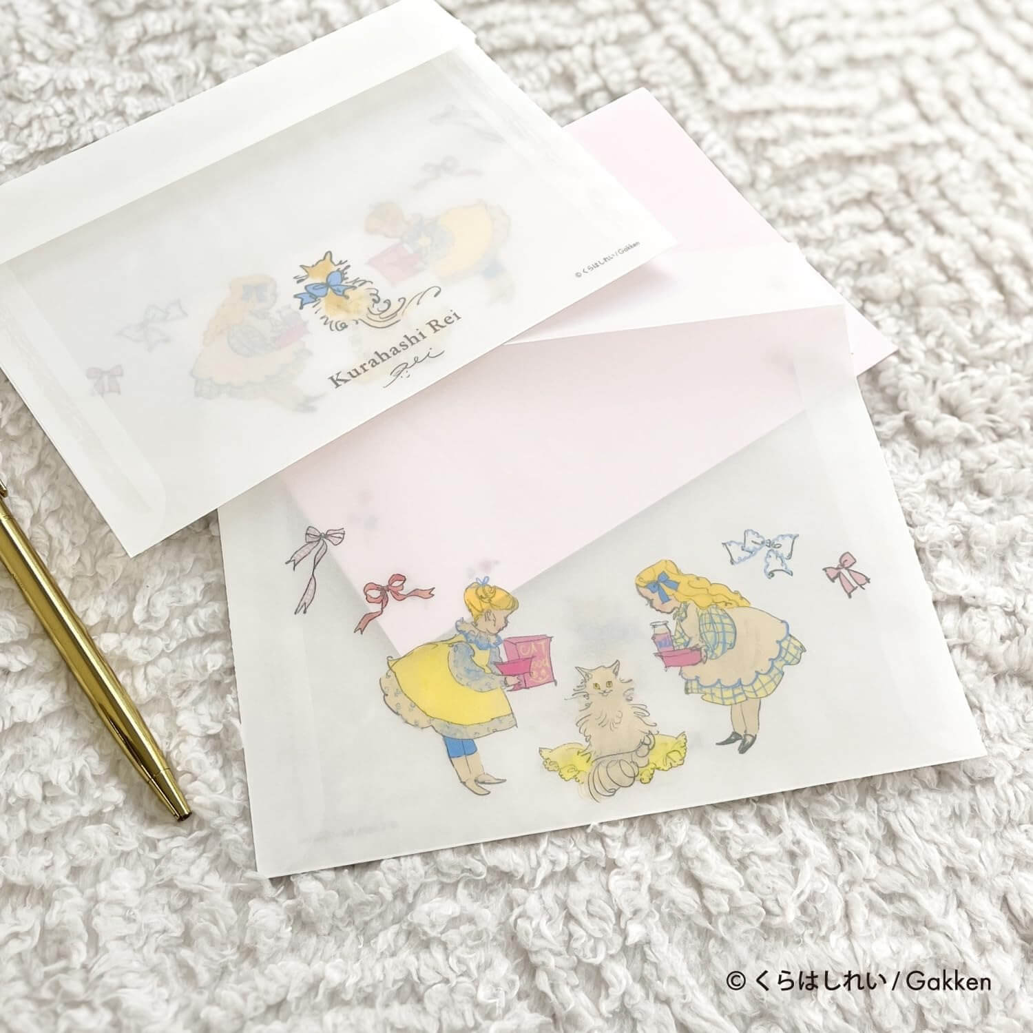 Kurahashi Rei Semi-Transparent Letter Set - Cat Day