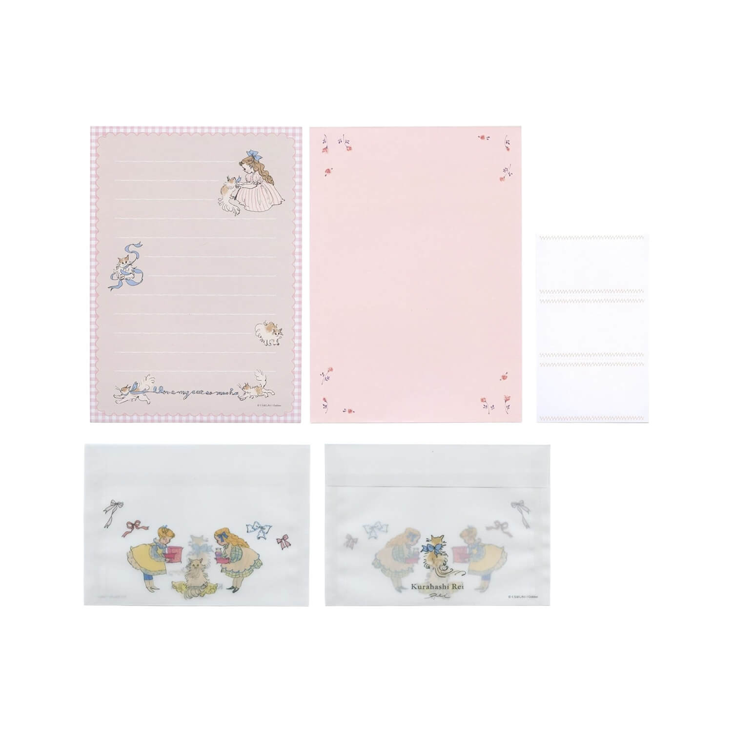 Kurahashi Rei Semi-Transparent Letter Set - Cat Day