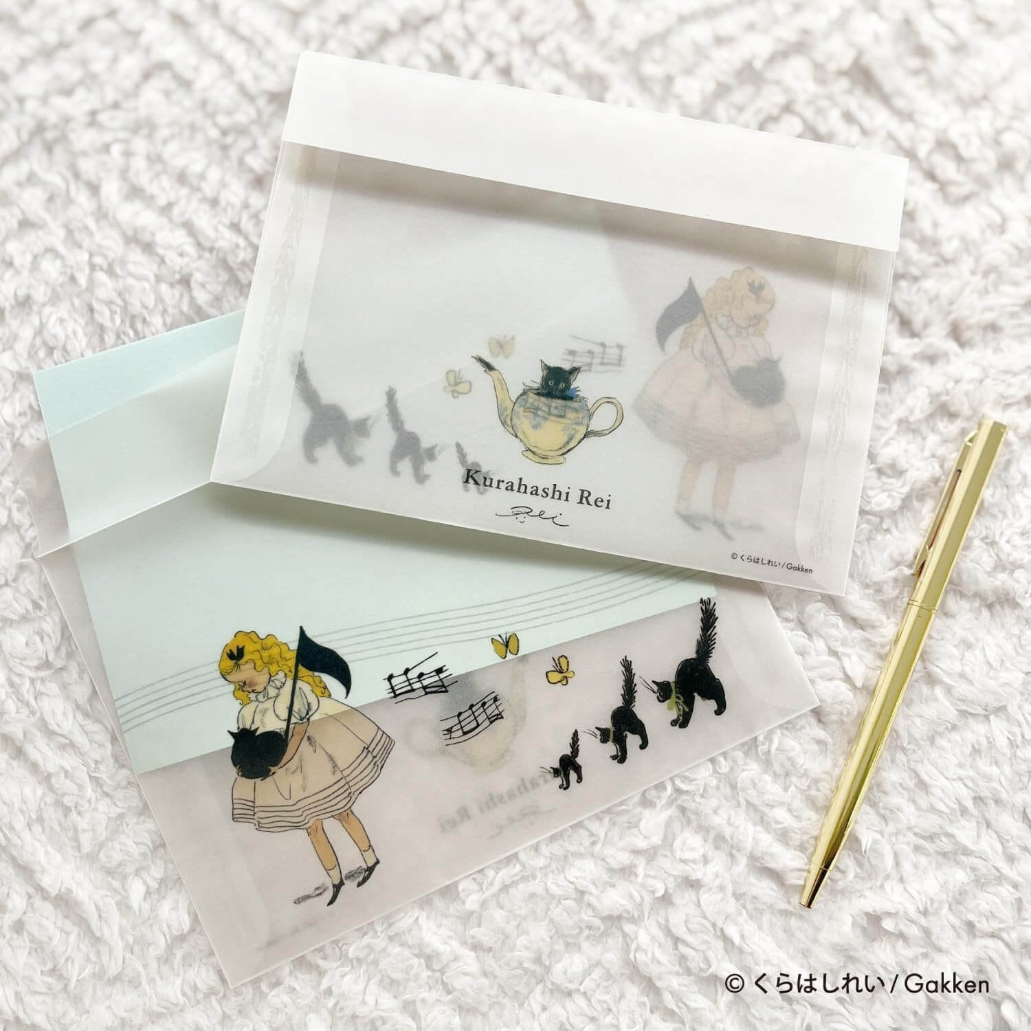 Kurahashi Rei Semi-Transparent Letter Set - The Cat Played the Piano