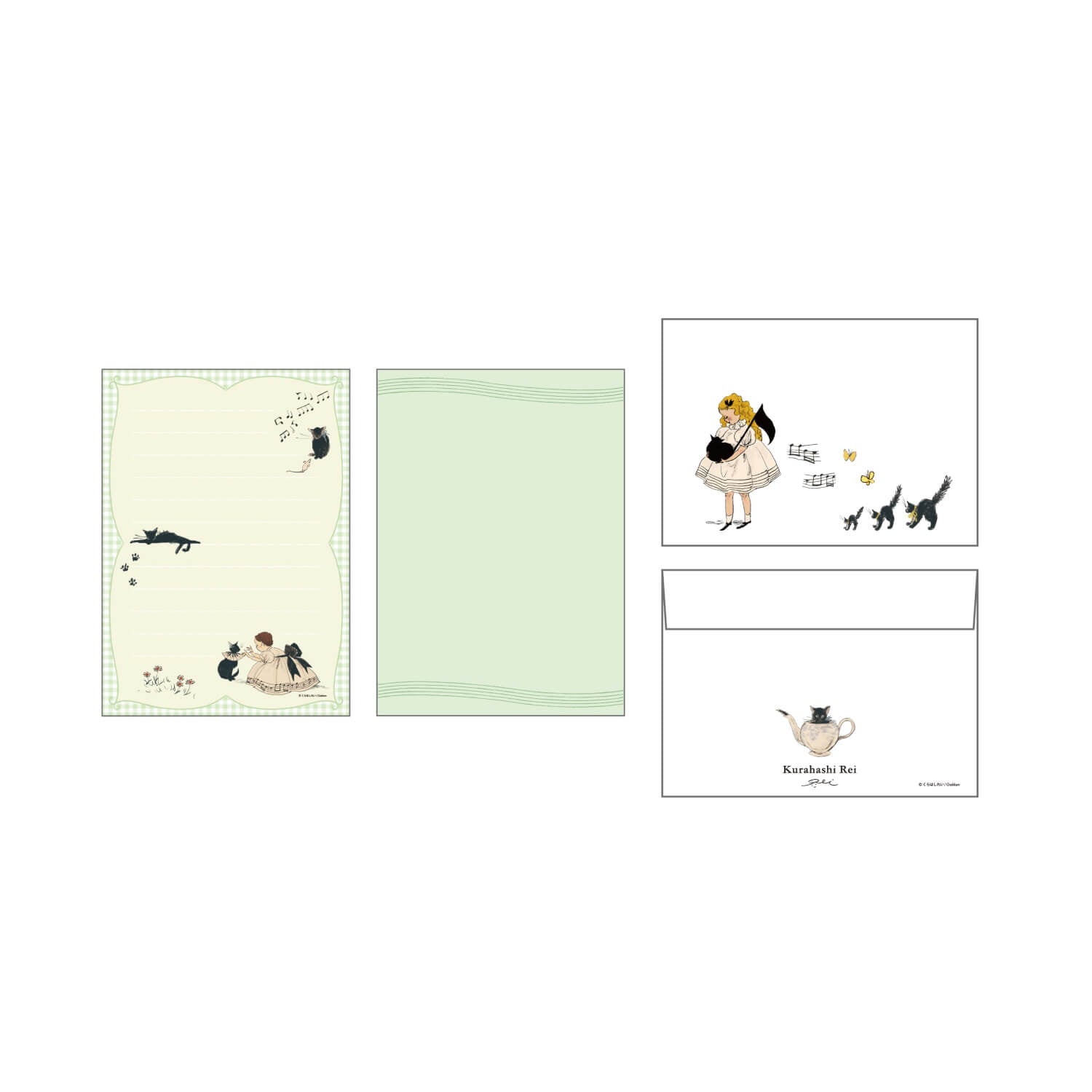 Kurahashi Rei Semi-Transparent Letter Set - The Cat Played the Piano