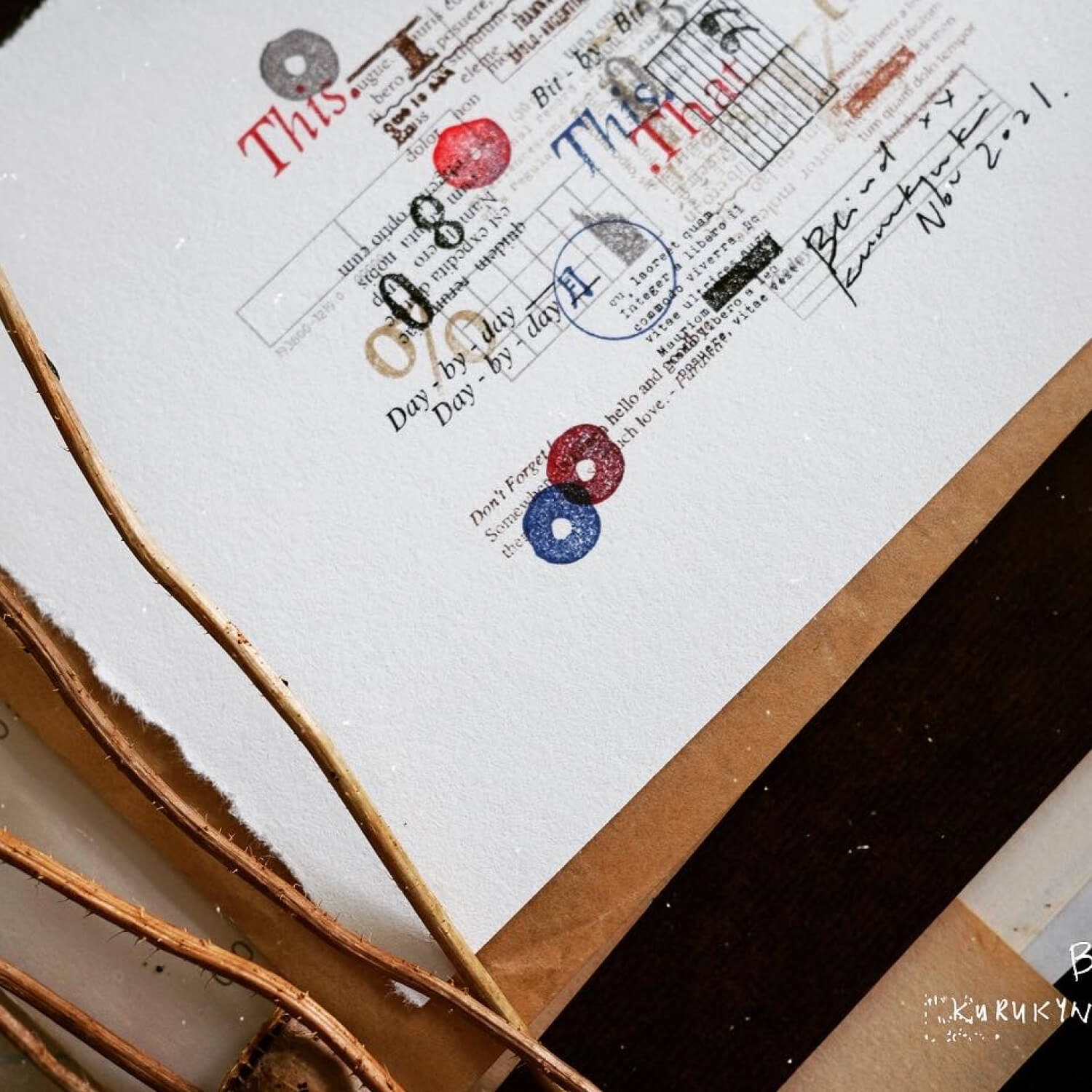 Kurukynki Rubber Stamp Set - Blind XX A + B