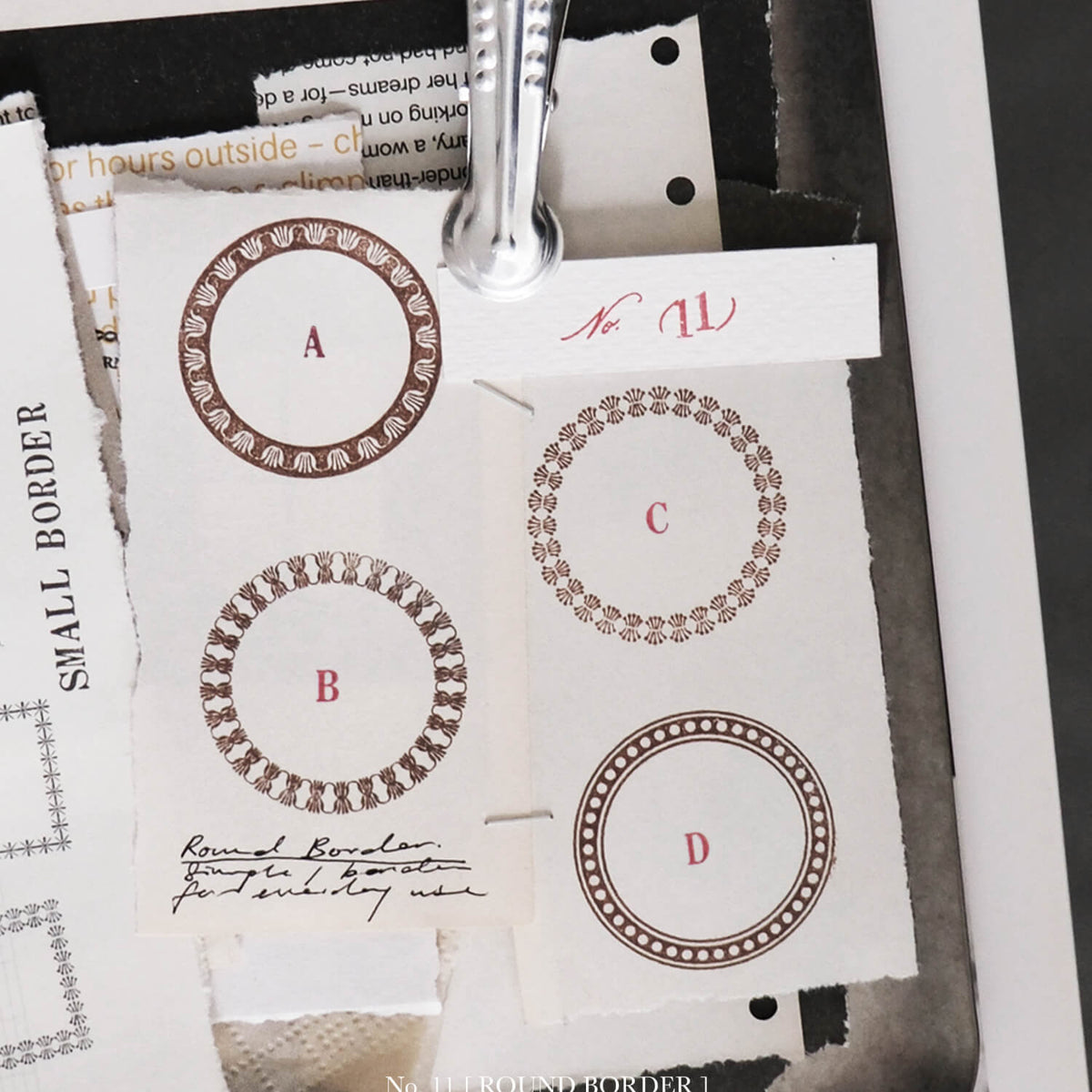 Kurukynki Wooden Rubber Stamp Loop And Lantern No.11 - Round Border
