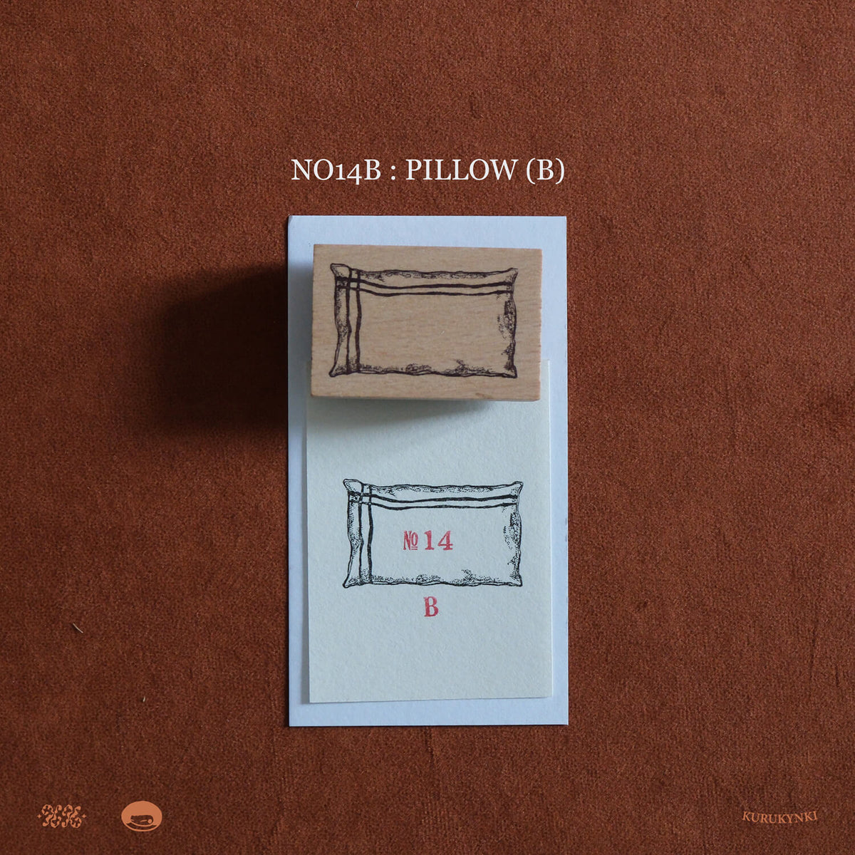 Kurukynki Wooden Rubber Stamp The Dream Ledger No.14 - Pillow B