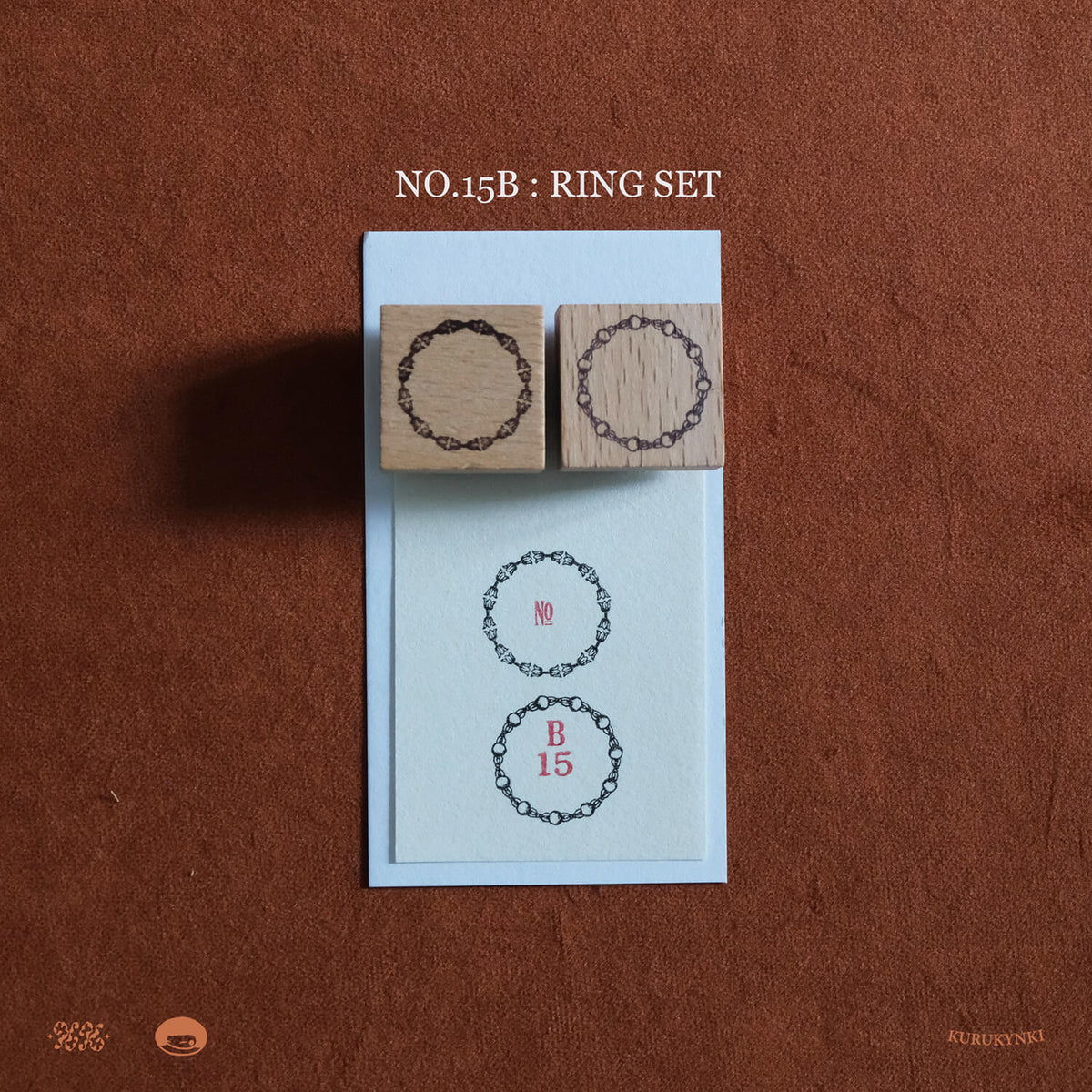 Kurukynki Wooden Rubber Stamp The Dream Ledger No.15 - Ring Set