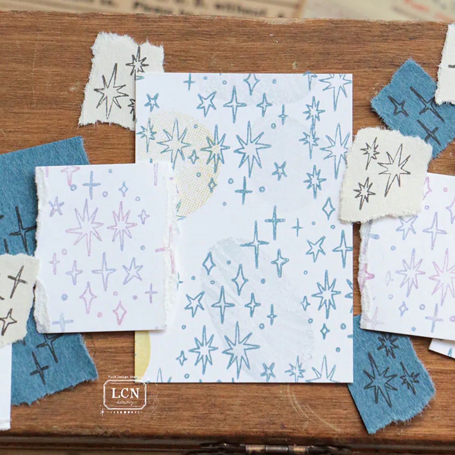 LCN Rubber Stamp Set – Hand Draw Stars (M)