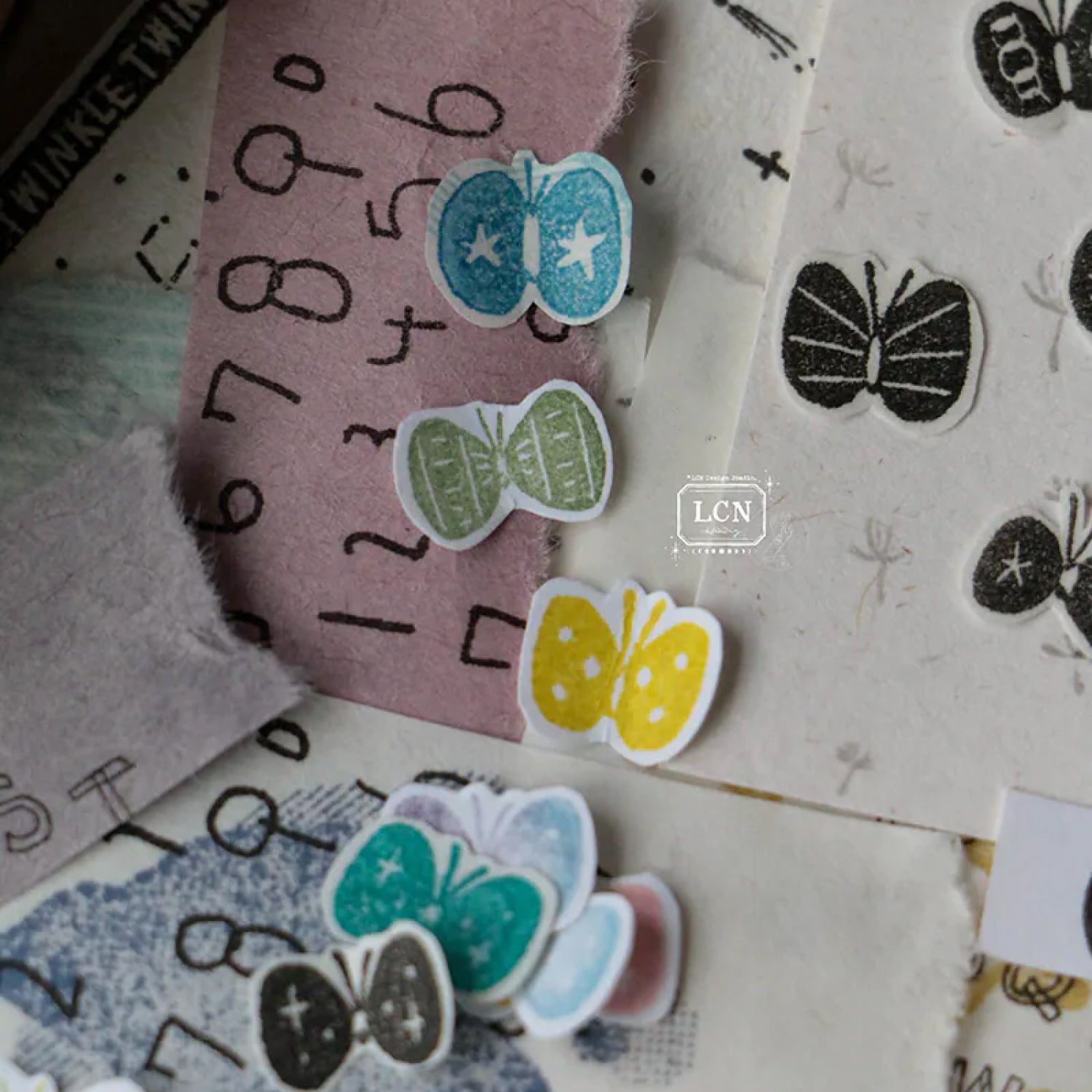 LCN Rubber Stamp Set – Shell Butterflies
