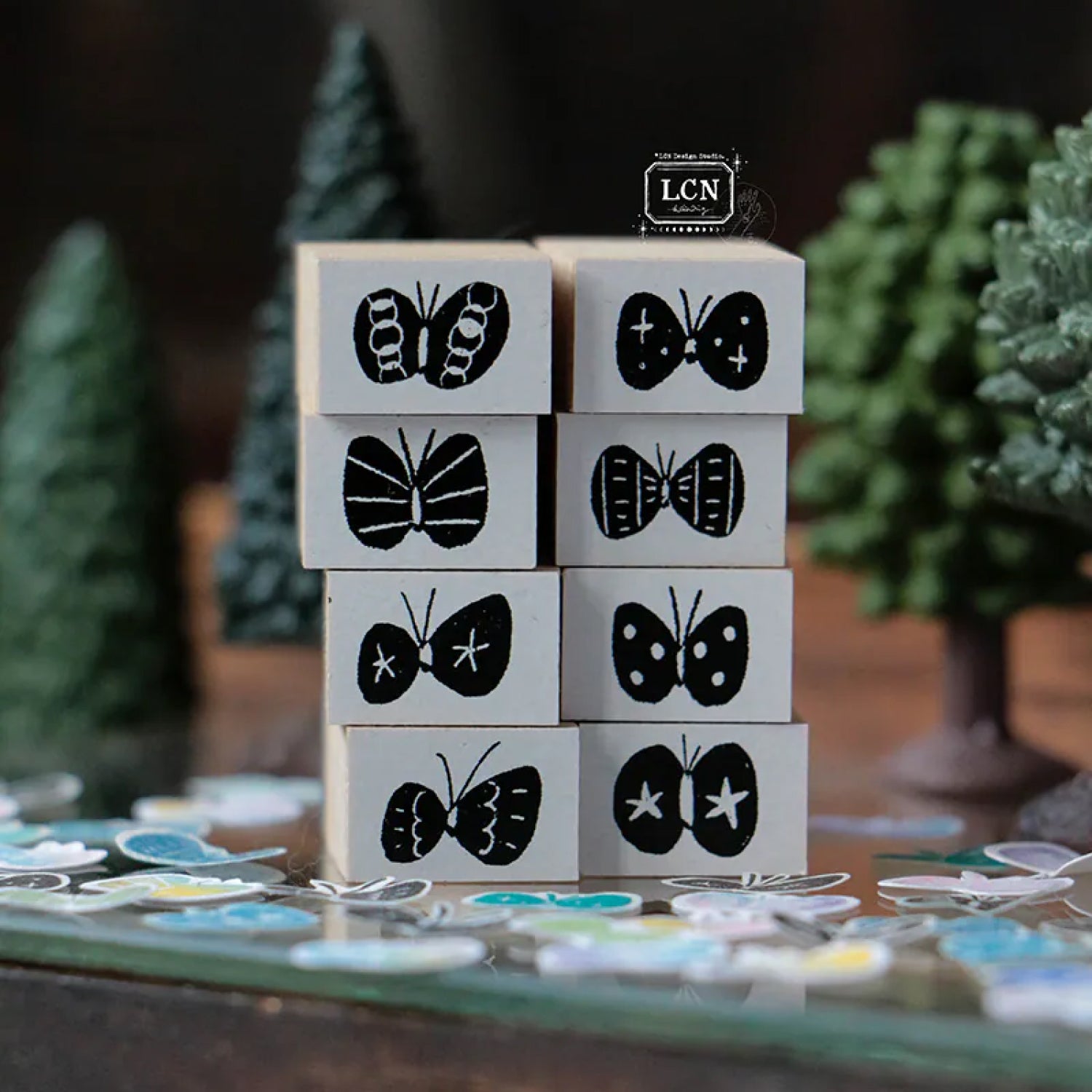 LCN Rubber Stamp Set – Shell Butterflies