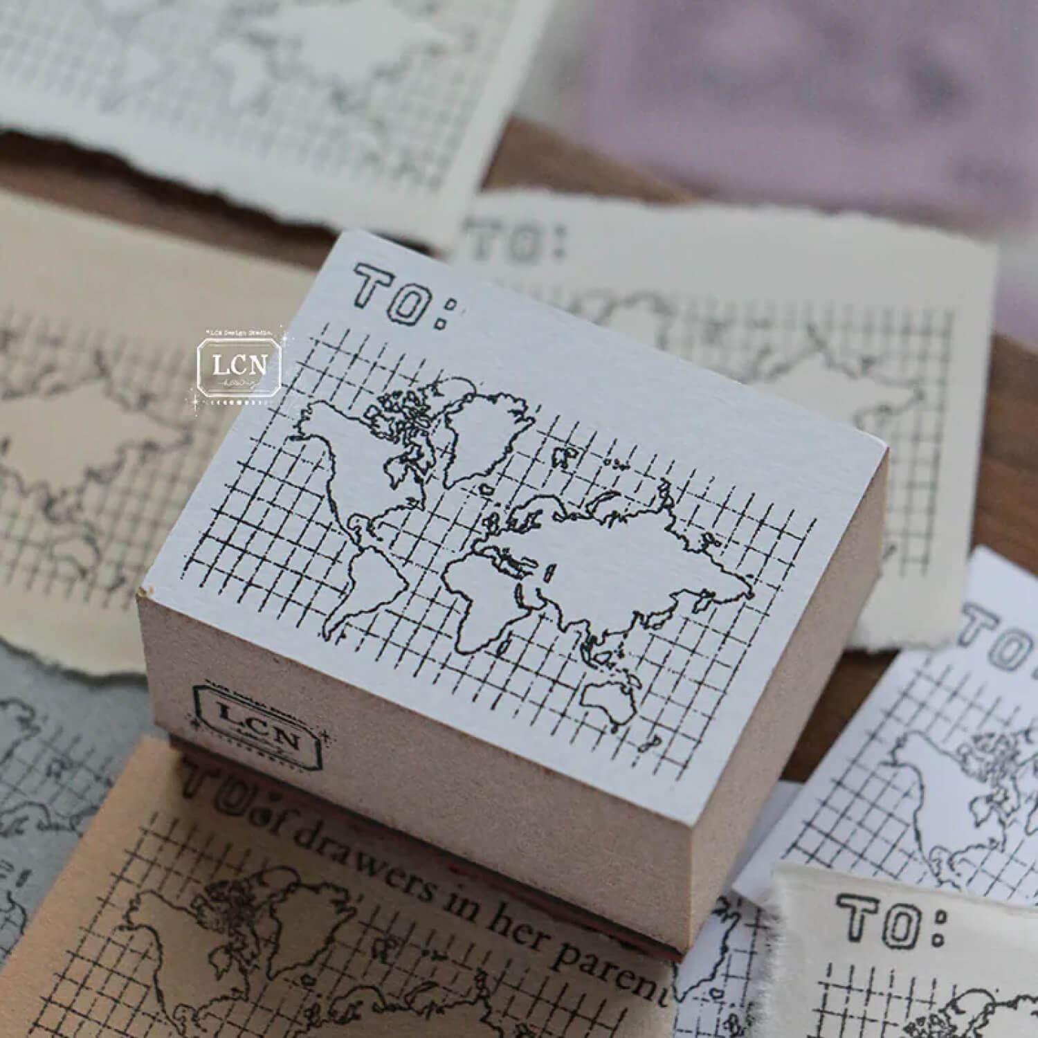 LCN Rubber Stamp – World Map | All Stationery | Nagi Lifestyle