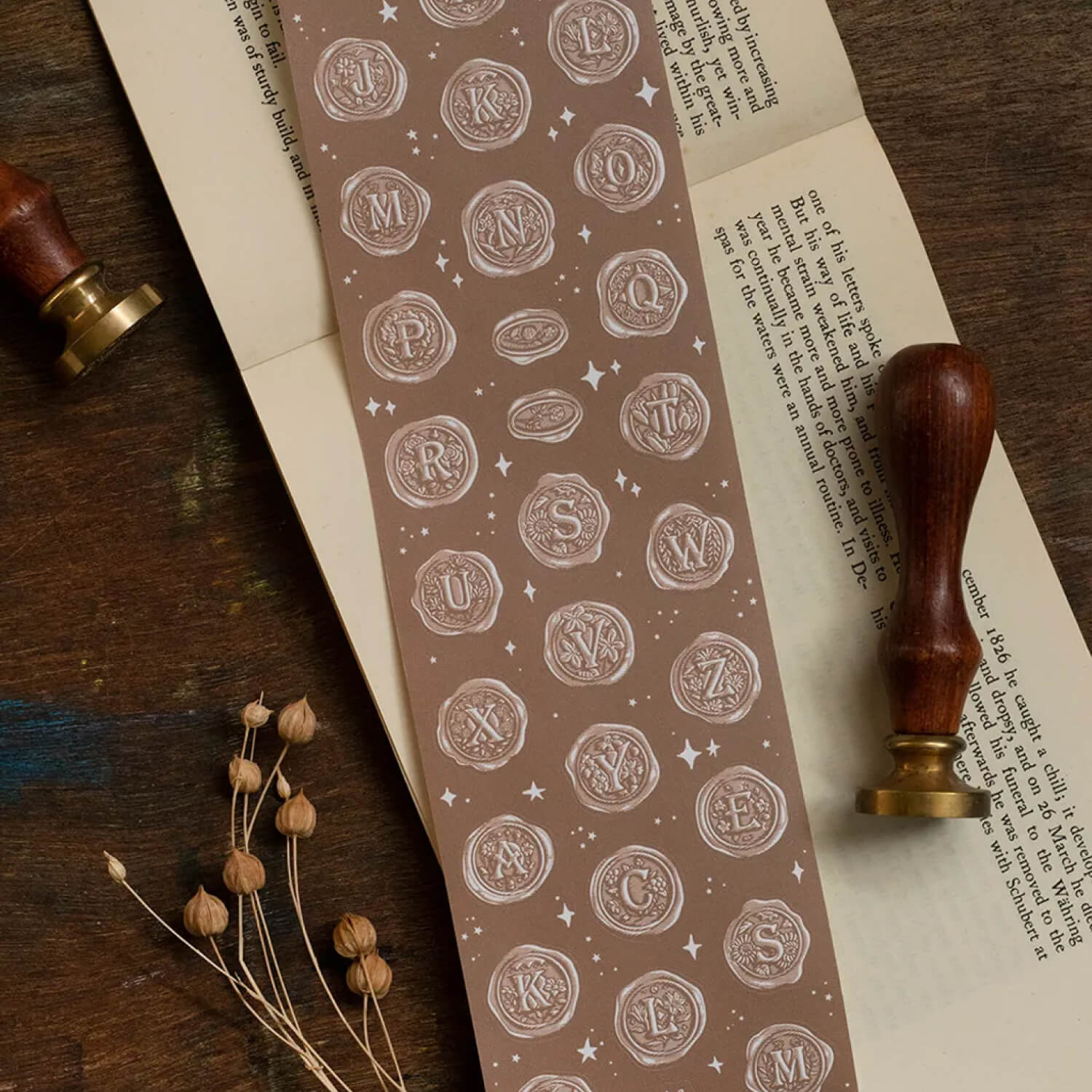 Loidesign A–Z Wax Seal Stickers – Die-Cut Paper Tape