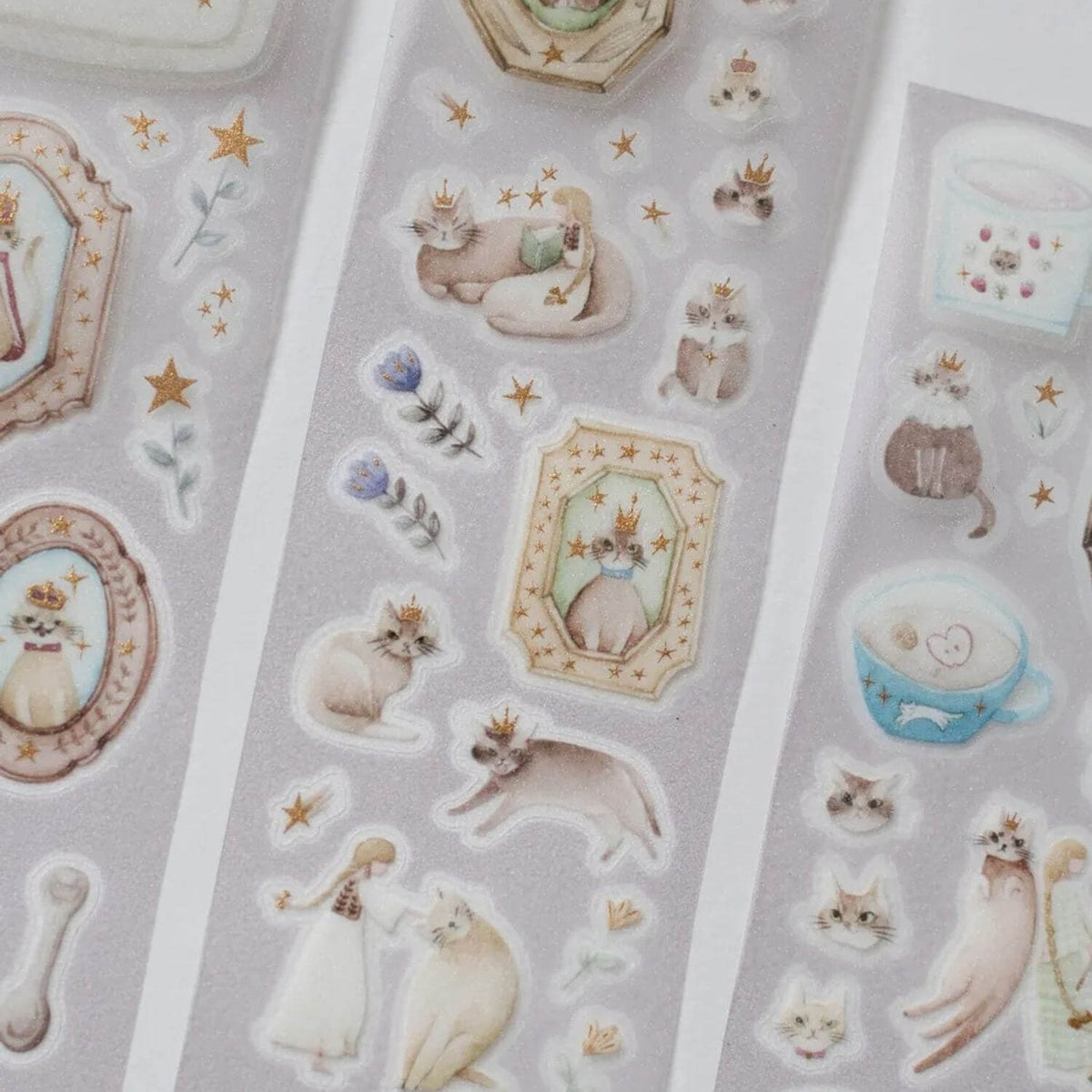 Loidesign Die-Cut Holographic PET Tape - Forest Witch &amp; Cats (Gold Foil)