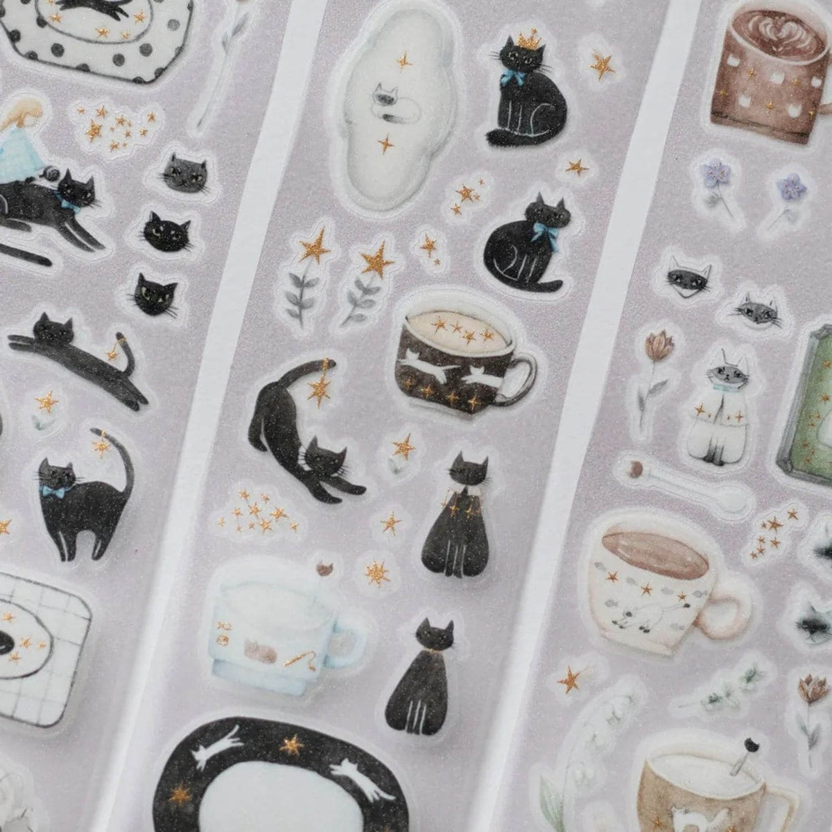 Loidesign Die-Cut Holographic PET Tape - Forest Witch &amp; Cats (Gold Foil)