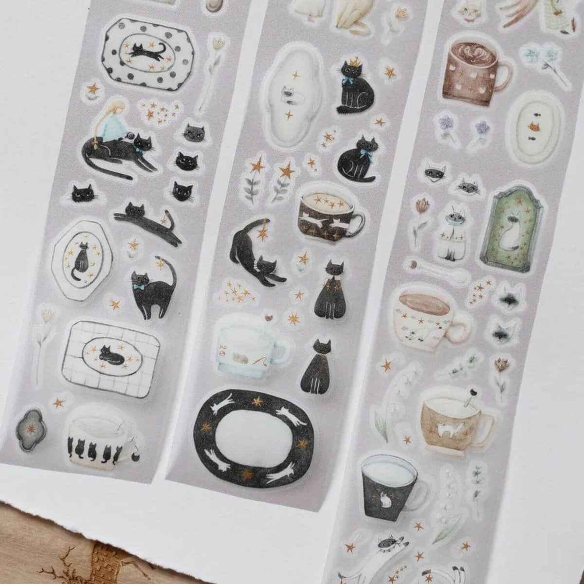 Loidesign Die-Cut Holographic PET Tape - Forest Witch &amp; Cats (Gold Foil)
