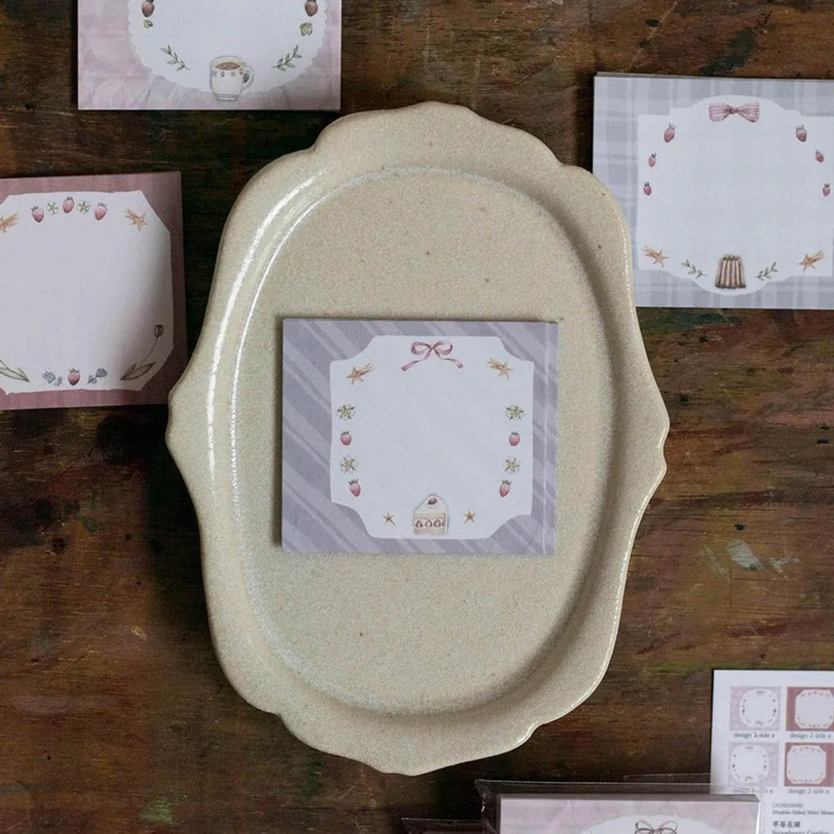 Loidesign Double-Sided Mini Memo - Strawberry Garden