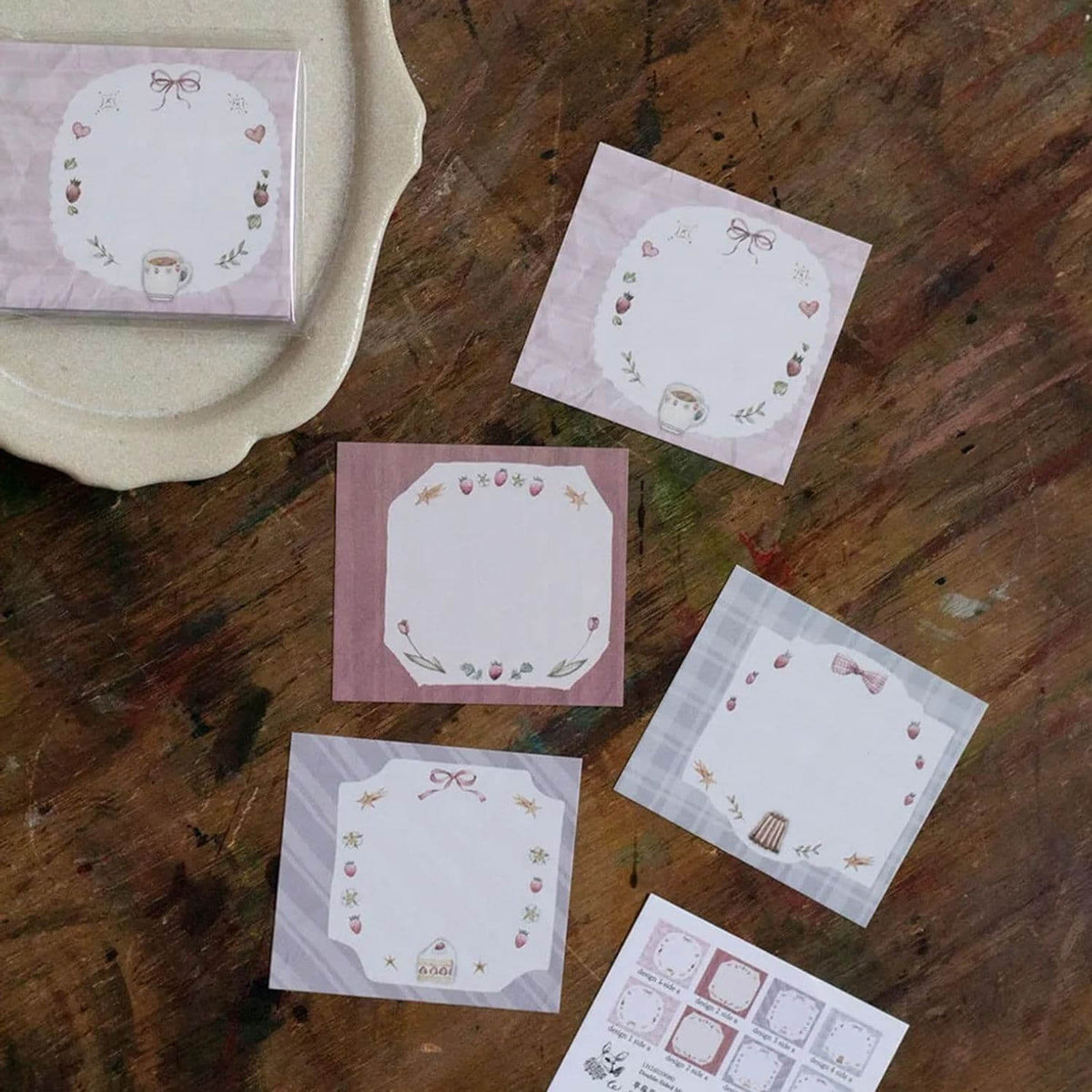 Loidesign Double-Sided Mini Memo - Strawberry Garden