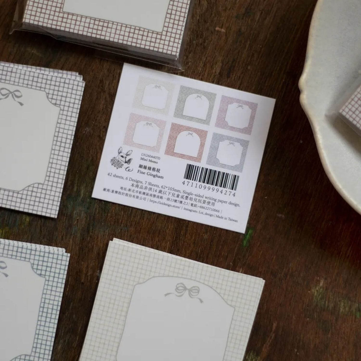 Loidesign Mini Memo - Fine Gingham